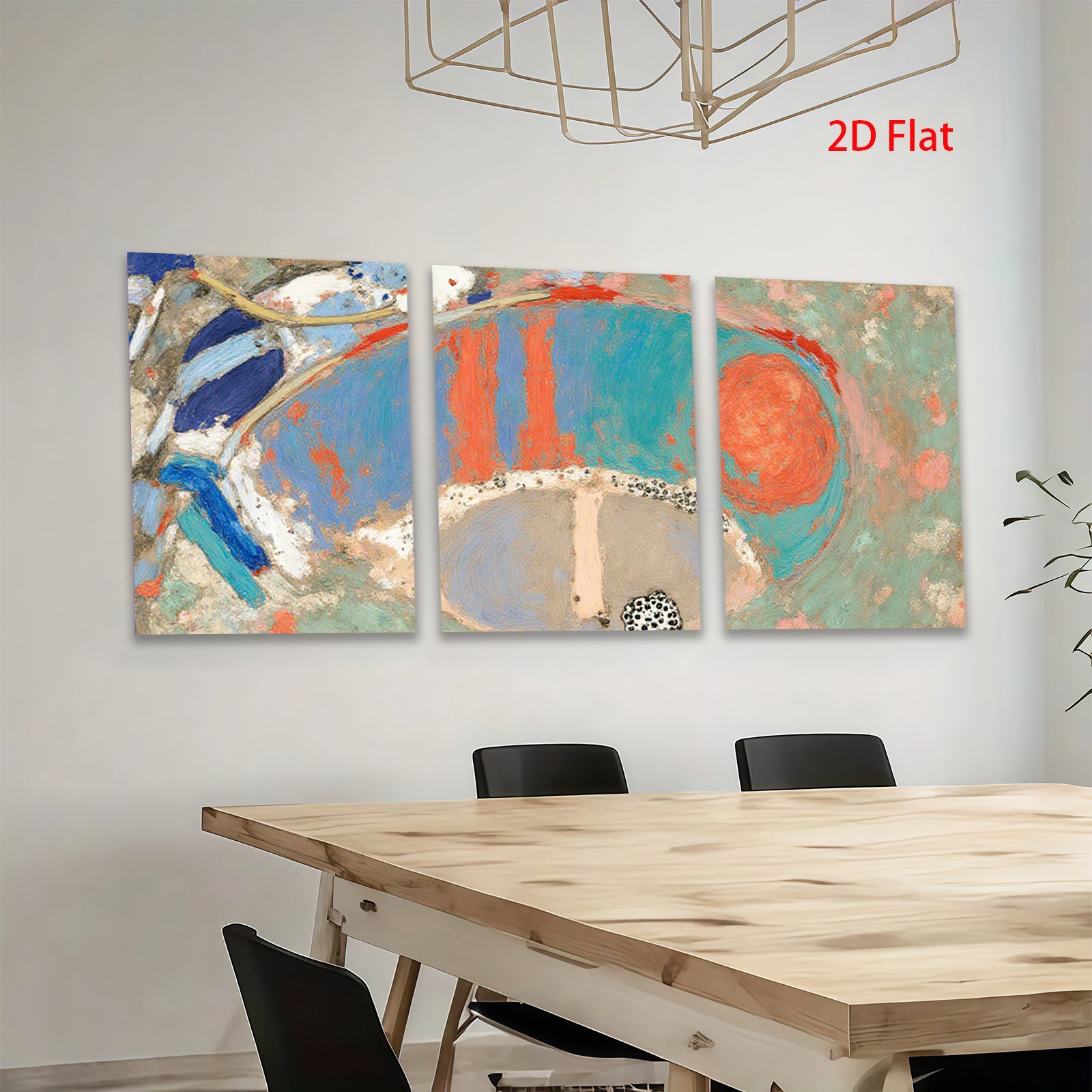 2D flat 1pc abstract swirling blues reds modern wall art living room bedroom home decor gallery wrapped canvas farmhouse style statement piece