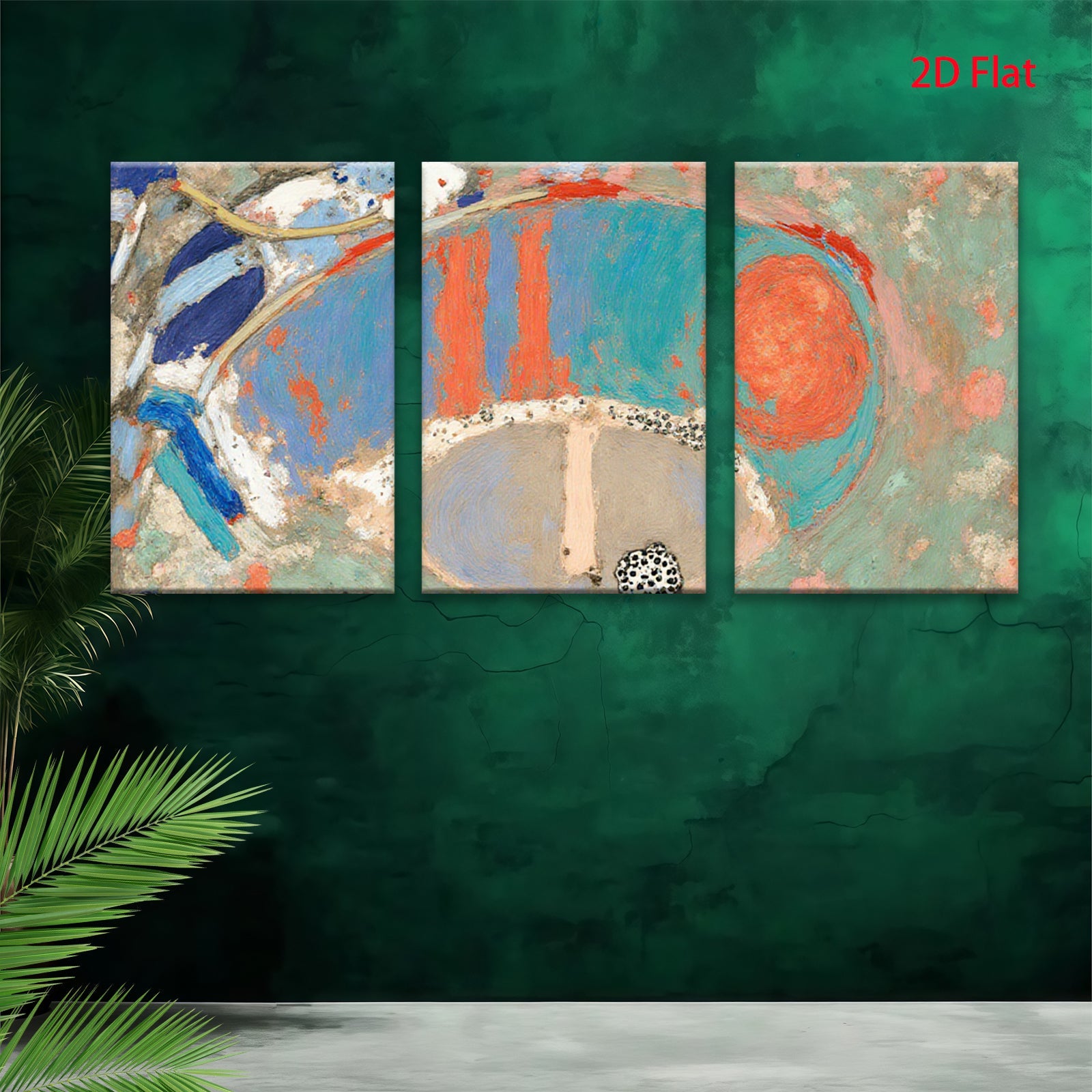 2D flat 1pc abstract swirling blues reds modern wall art living room bedroom home decor gallery wrapped canvas farmhouse style statement piece
