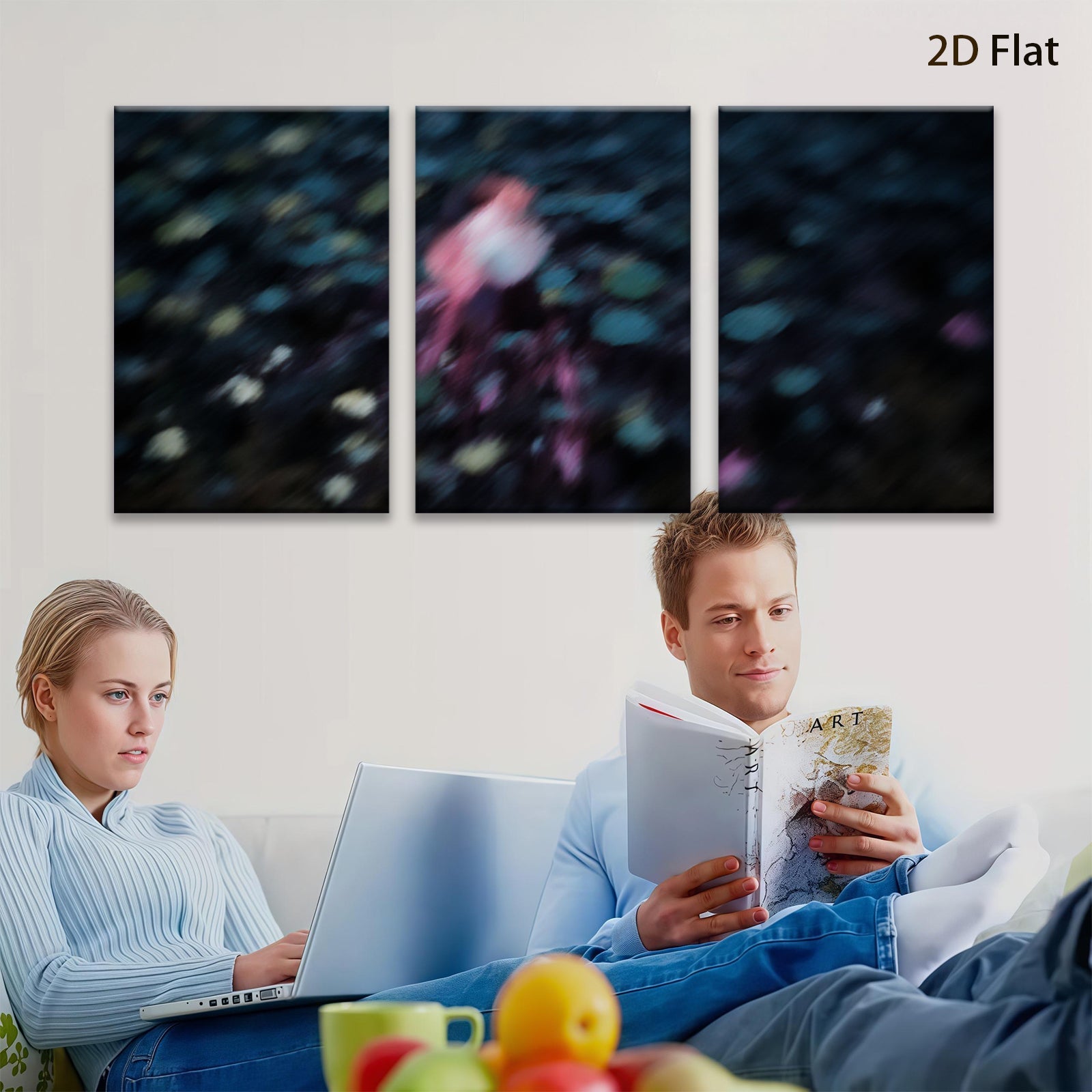 2D flat 1pc abstract swirling cosmos vibrant galaxy wall art bedroom living room modern farmhouse decor gallery wrapped canvas prints