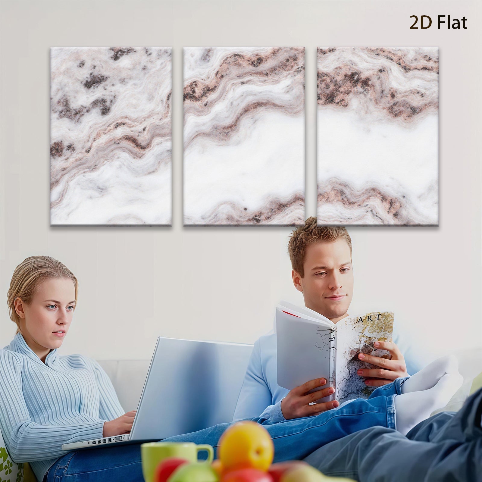 2D flat 1pc abstract swirling earth tones canvas wall art for living room bedroom modern farmhouse decor gallery wrapped ready to hang botanical