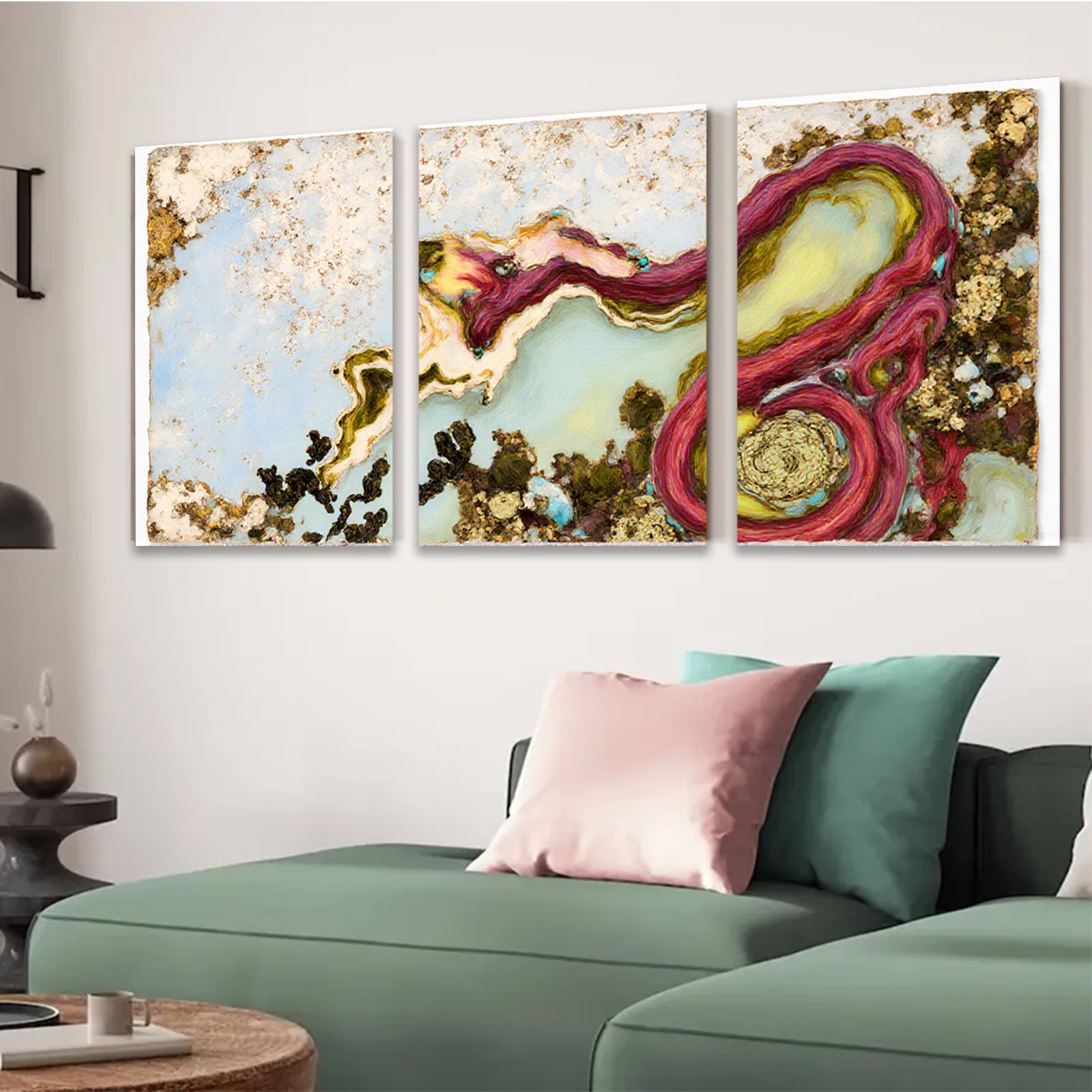2D flat 1pc abstract swirling floral botanical wall art canvas print for living room bedroom home decor farmhouse style modern minimalist