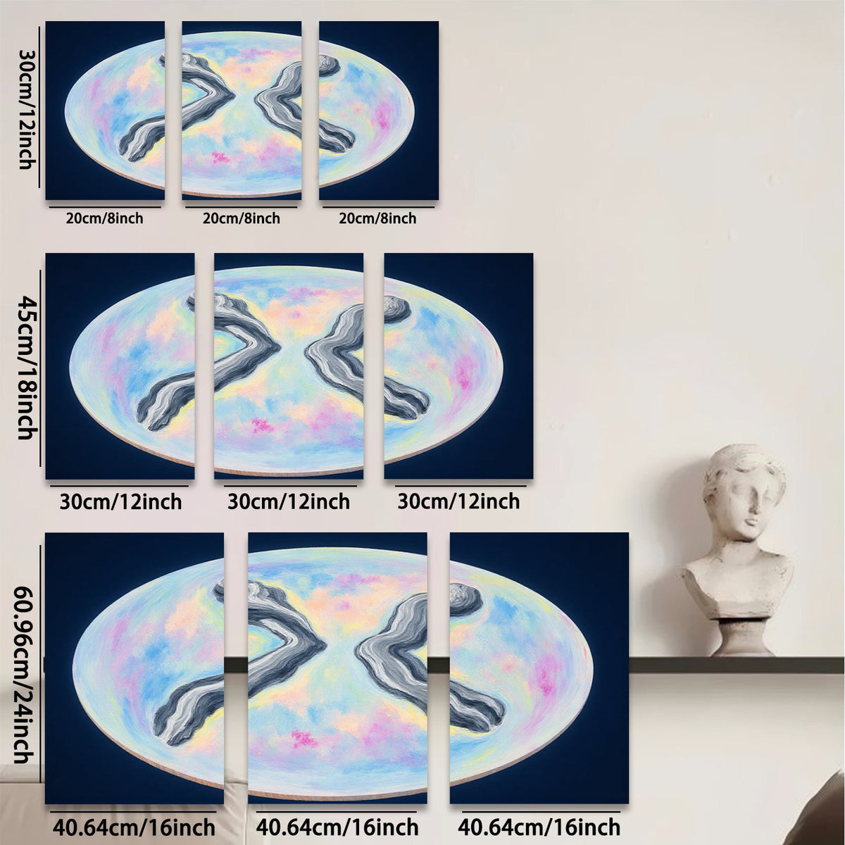 2D flat 1pc abstract swirling forms modern wall art bedroom living room decor farmhouse style gallery wrapped canvas print statement piece