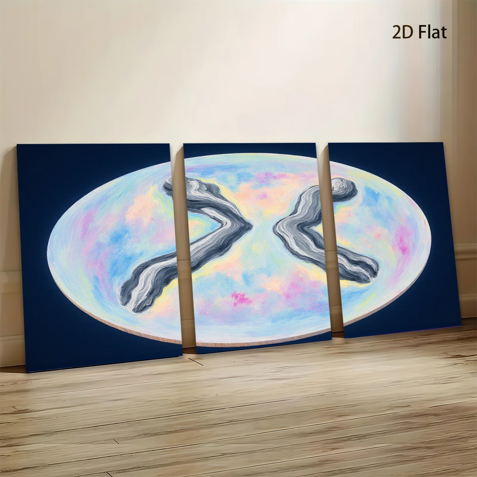 2D flat 1pc abstract swirling forms modern wall art bedroom living room decor farmhouse style gallery wrapped canvas print statement piece