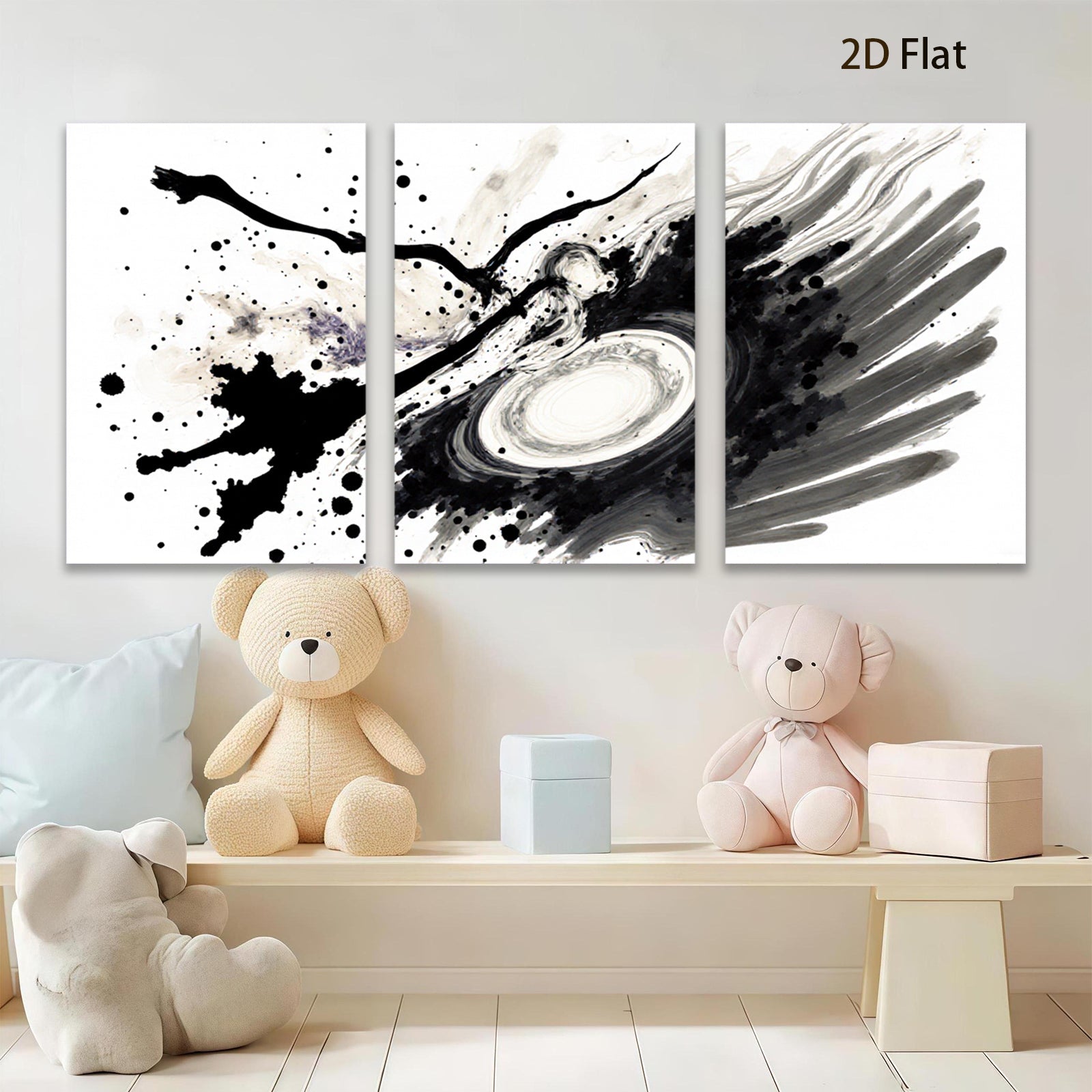 2D flat 1pc abstract swirling galaxy cosmic wall art canvas print modern farmhouse decor bedroom living room kitchen office gallery wrapped inspiring statement piece