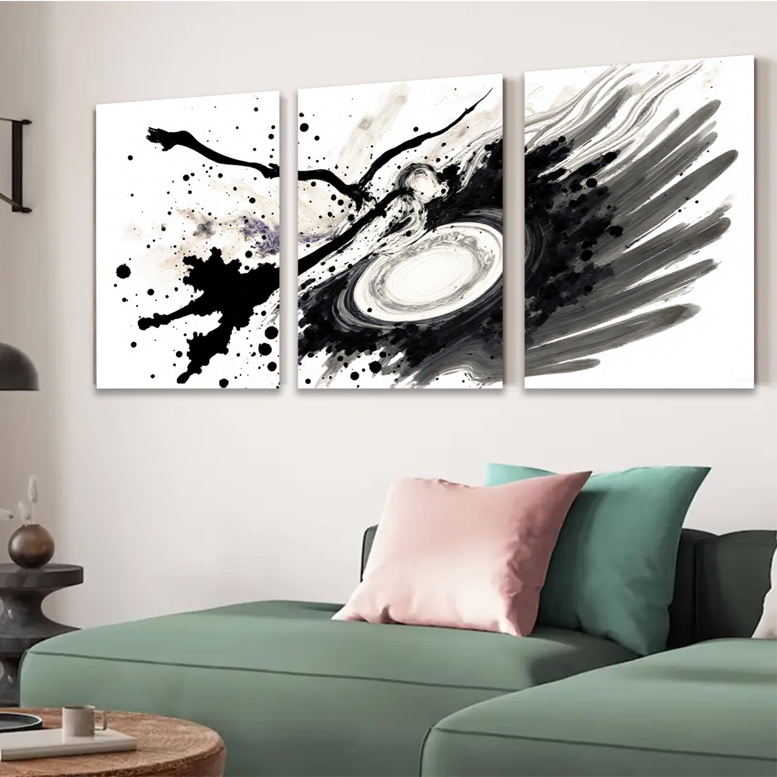 2D flat 1pc abstract swirling galaxy cosmic wall art canvas print modern farmhouse decor bedroom living room kitchen office gallery wrapped inspiring statement piece