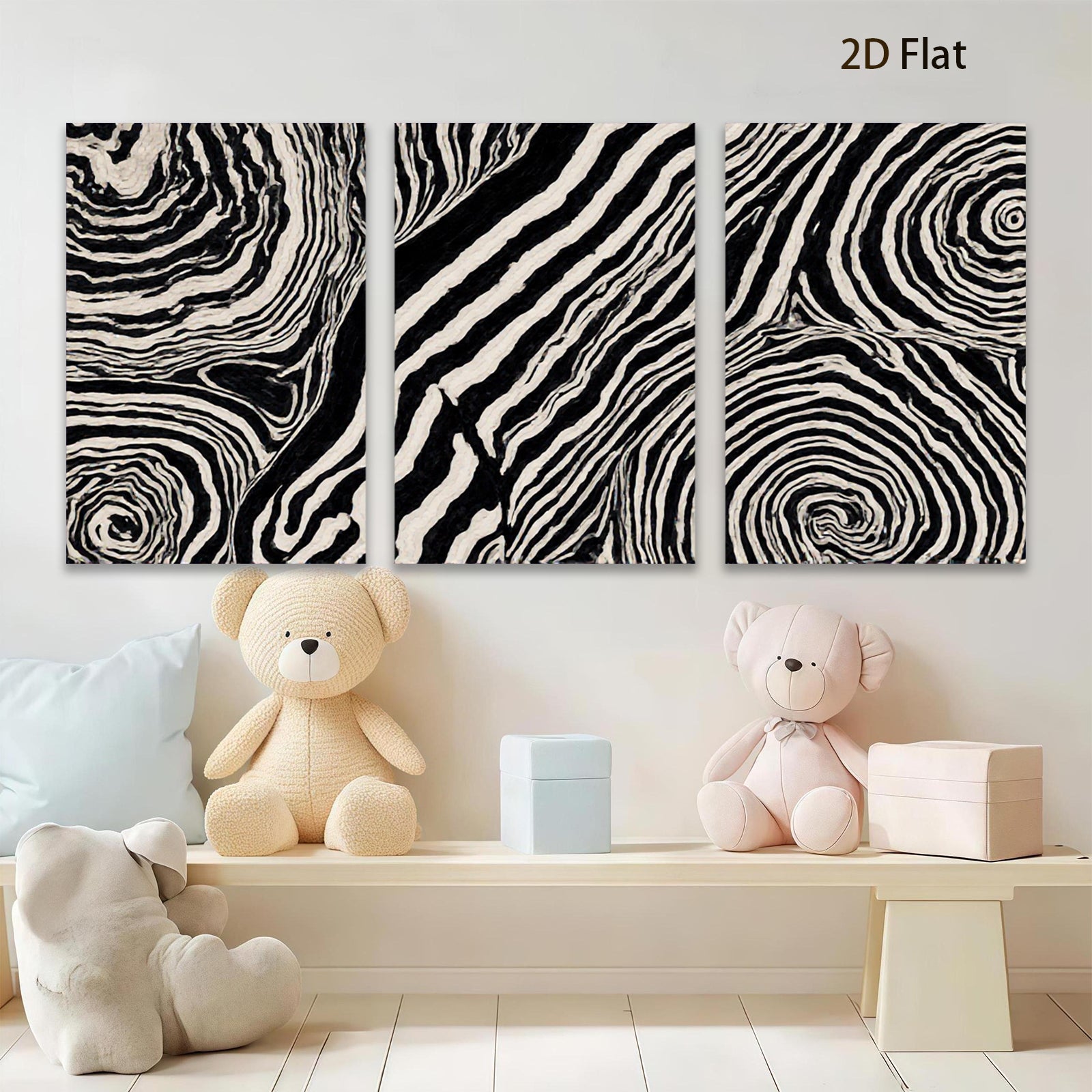 2D flat 1pc abstract swirling monochrome wall art modern farmhouse living room bedroom decor gallery wrapped canvas prints large size statement piece cozy vibe