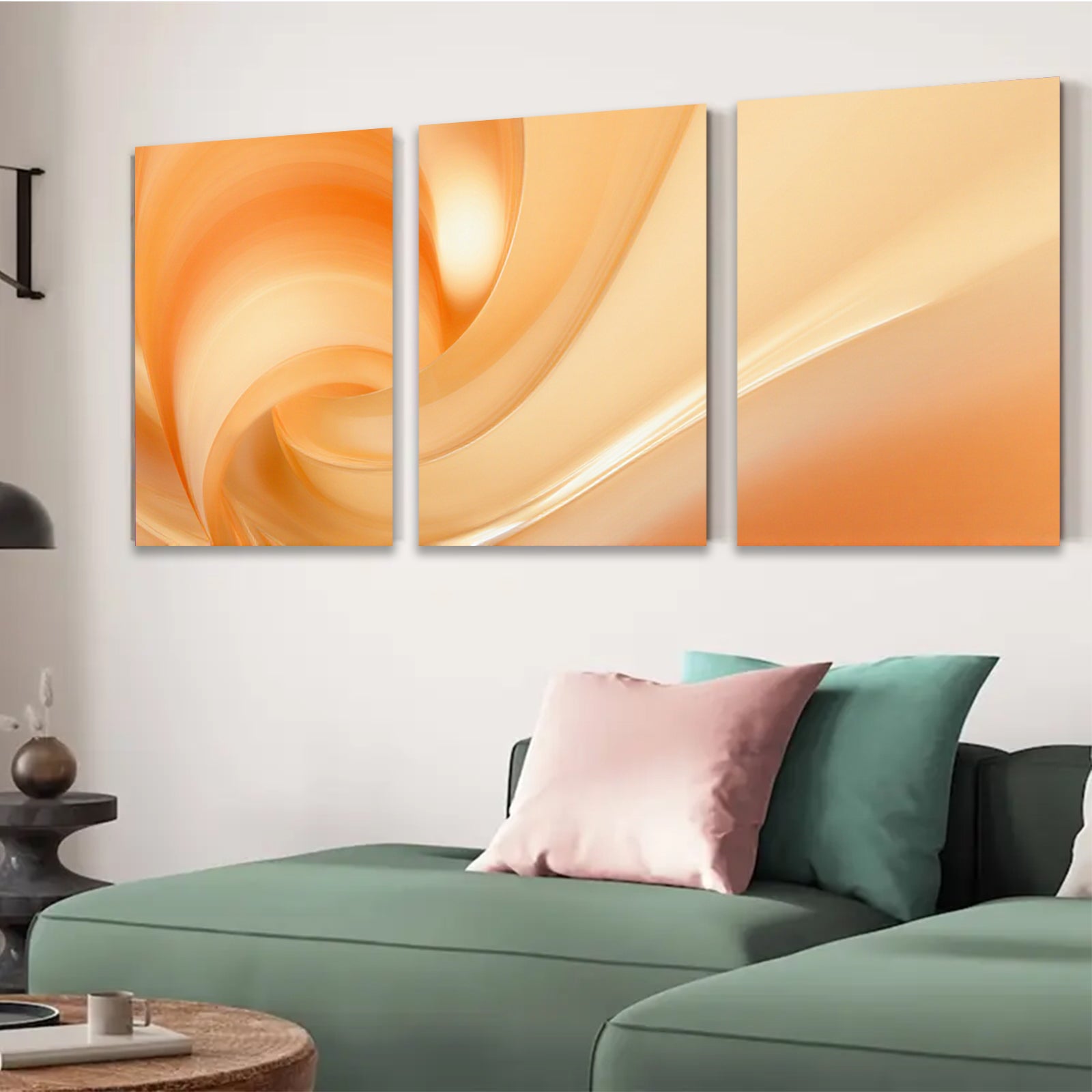 2D flat 1pc abstract swirling orange warmth modern wall art canvas prints for living room bedroom home decor farmhouse style gallery wrapped ready to hang