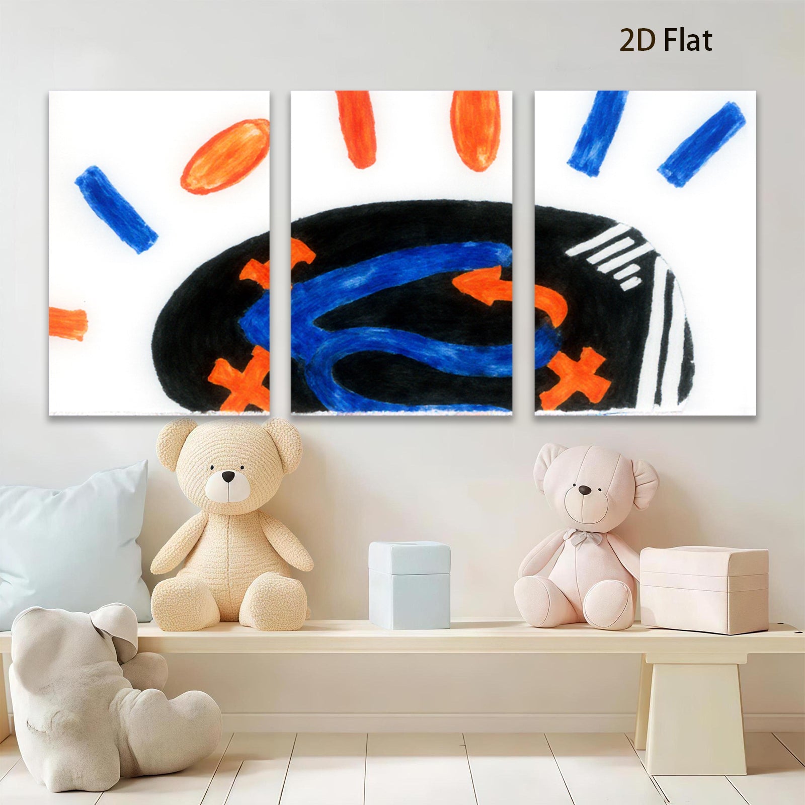 2D flat 1pc abstract swirls bold hues modern wall art living room bedroom decor gallery wrapped canvas farmhouse style statement piece colorful accent vibrant art
