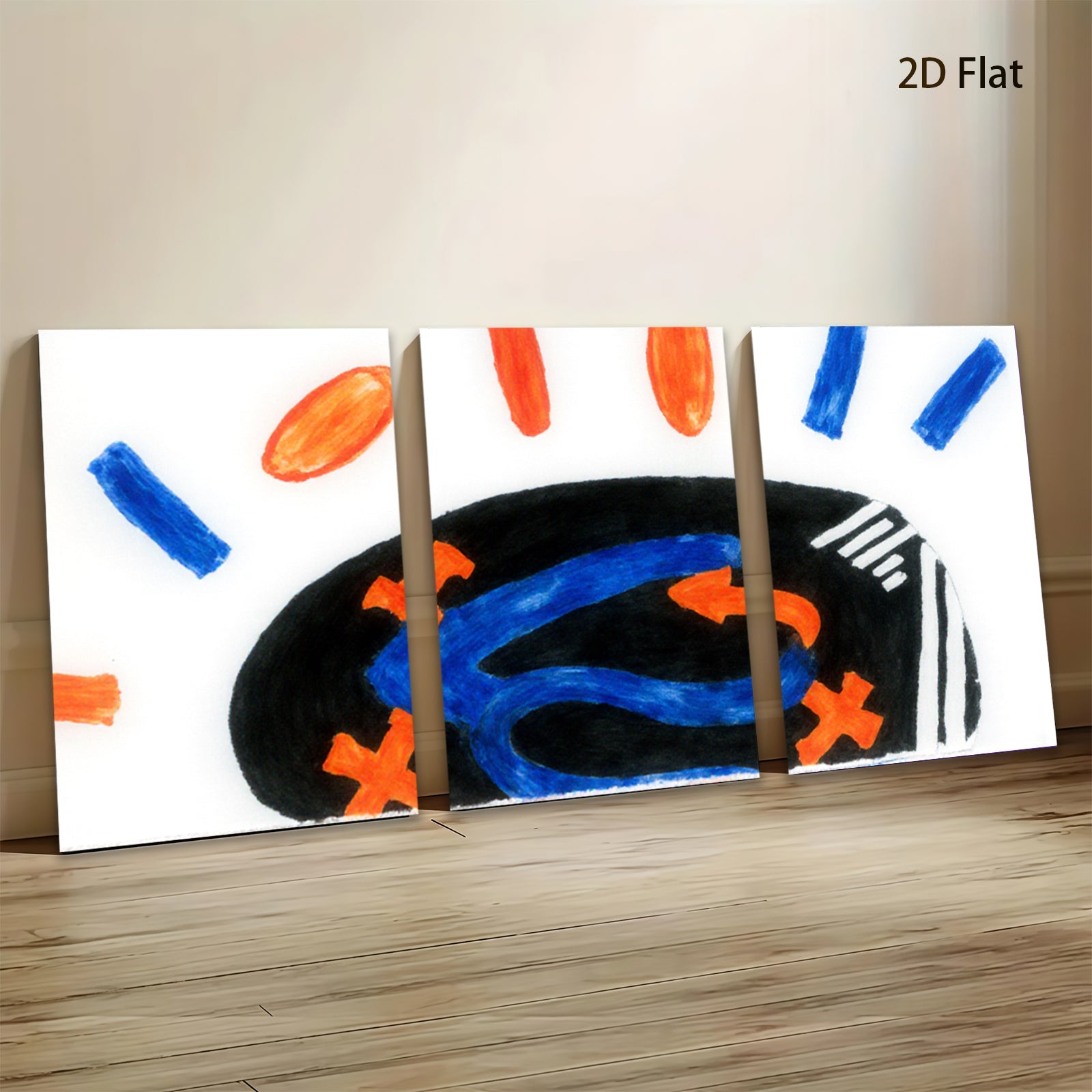 2D flat 1pc abstract swirls bold hues modern wall art living room bedroom decor gallery wrapped canvas farmhouse style statement piece colorful accent vibrant art