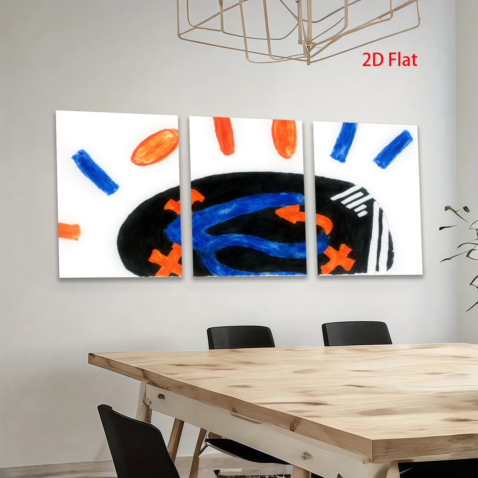 2D flat 1pc abstract swirls bold hues modern wall art living room bedroom decor gallery wrapped canvas farmhouse style statement piece colorful accent vibrant art