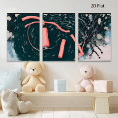 2D flat 1pc abstract swirls crimson lines modern wall art living room bedroom decor farmhouse style gallery wrapped canvas prints cozy vibe
