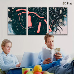 2D flat 1pc abstract swirls crimson lines modern wall art living room bedroom decor farmhouse style gallery wrapped canvas prints cozy vibe