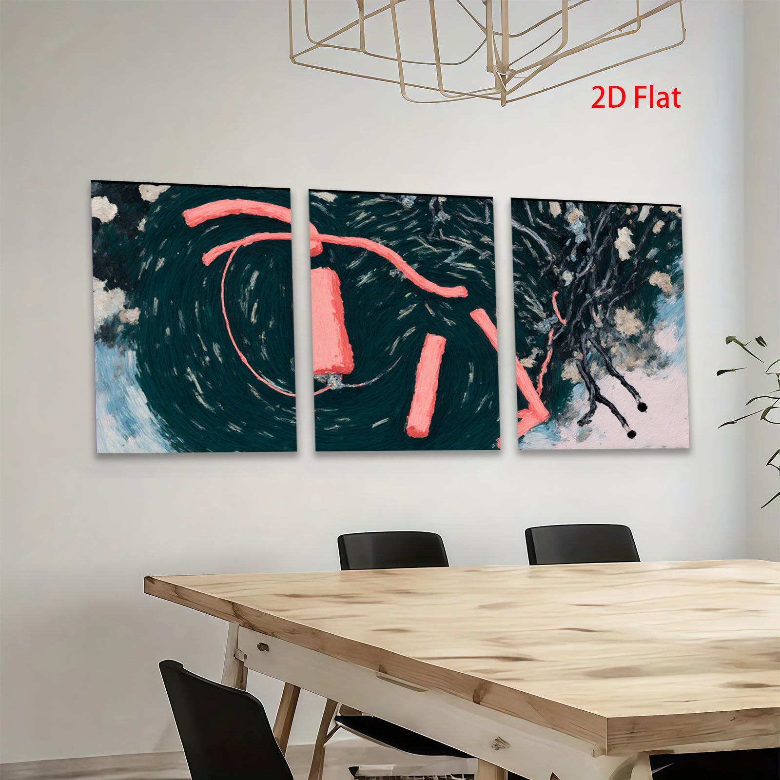 2D flat 1pc abstract swirls crimson lines modern wall art living room bedroom decor farmhouse style gallery wrapped canvas prints cozy vibe
