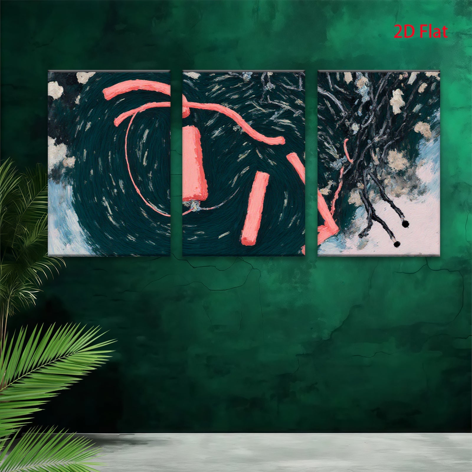 2D flat 1pc abstract swirls crimson lines modern wall art living room bedroom decor farmhouse style gallery wrapped canvas prints cozy vibe