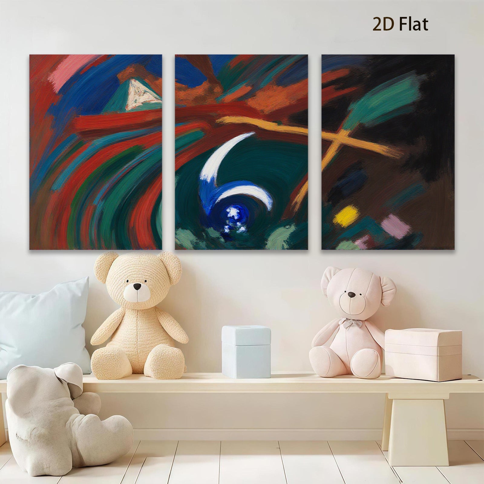 2D flat 1pc abstract swirls dynamic energy modern wall art living room bedroom decor farmhouse style gallery wrapped canvas prints statement piece