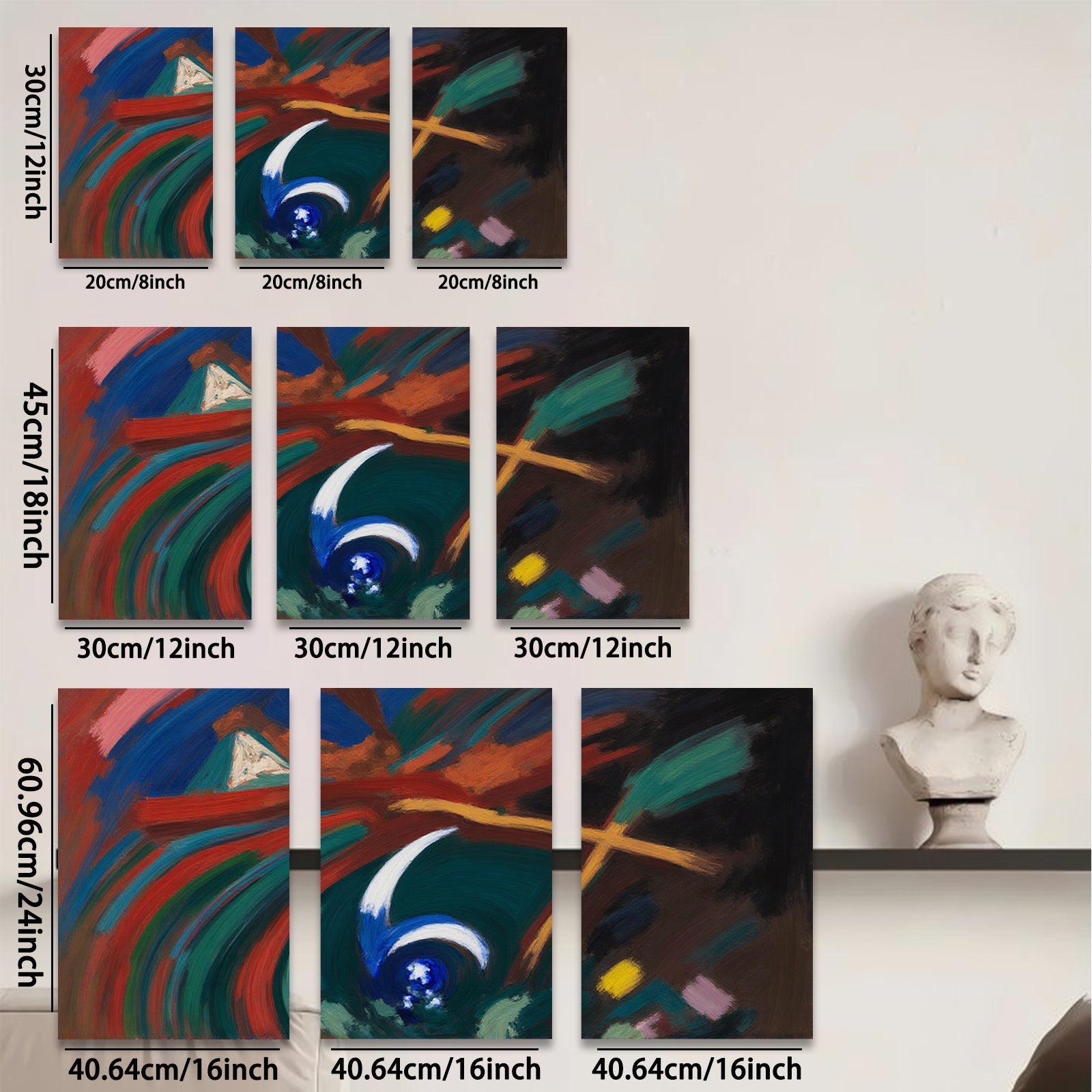 2D flat 1pc abstract swirls dynamic energy modern wall art living room bedroom decor farmhouse style gallery wrapped canvas prints statement piece