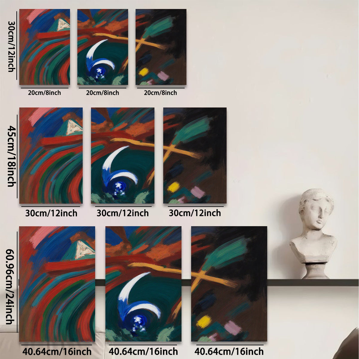 2D flat 1pc abstract swirls dynamic energy modern wall art living room bedroom decor farmhouse style gallery wrapped canvas prints statement piece