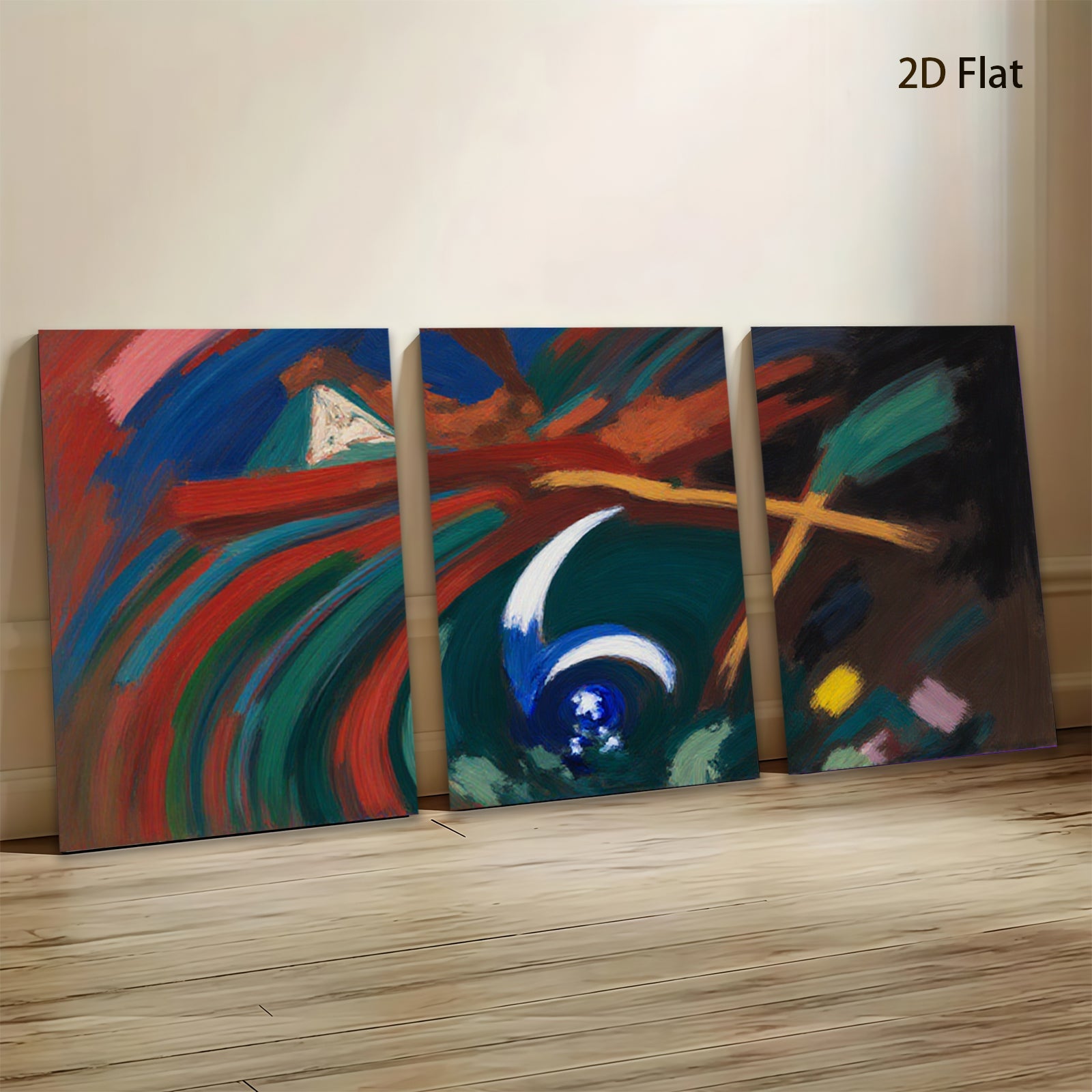 2D flat 1pc abstract swirls dynamic energy modern wall art living room bedroom decor farmhouse style gallery wrapped canvas prints statement piece