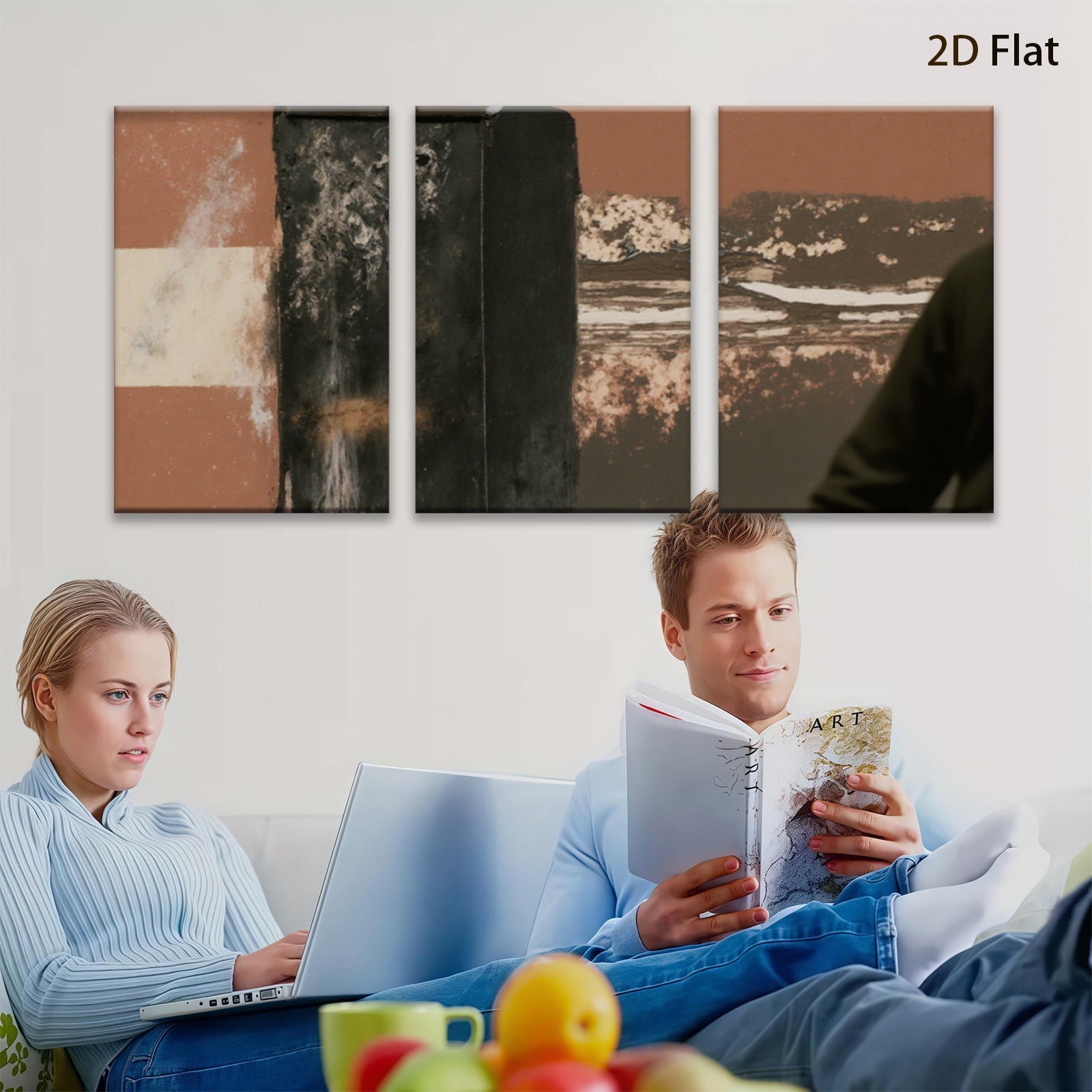2D flat 1pc abstract textured canvas wall art for living room bedroom farmhouse modern decor gallery wrapped stretched prints ready to hang botanical minimalist