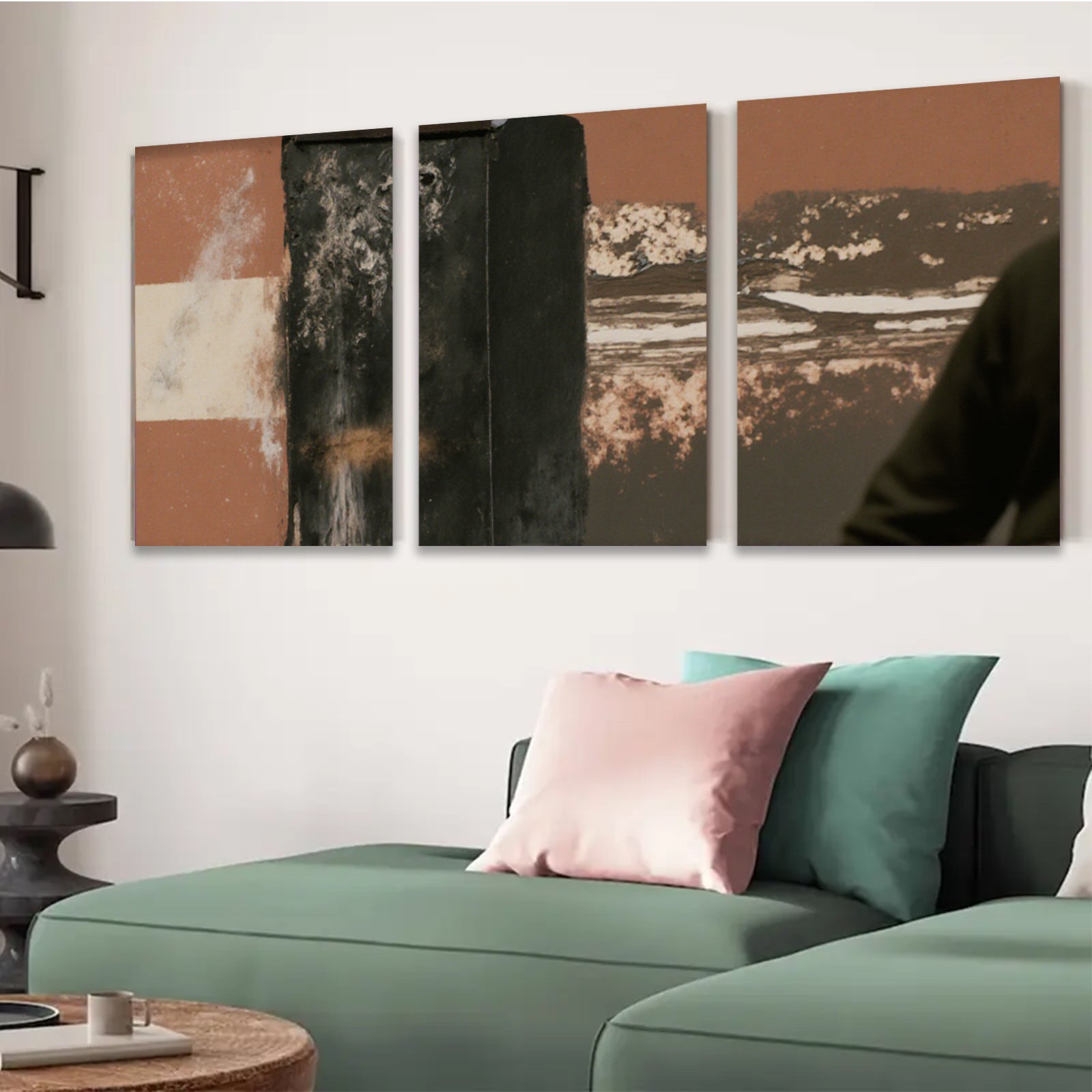 2D flat 1pc abstract textured canvas wall art for living room bedroom farmhouse modern decor gallery wrapped stretched prints ready to hang botanical minimalist