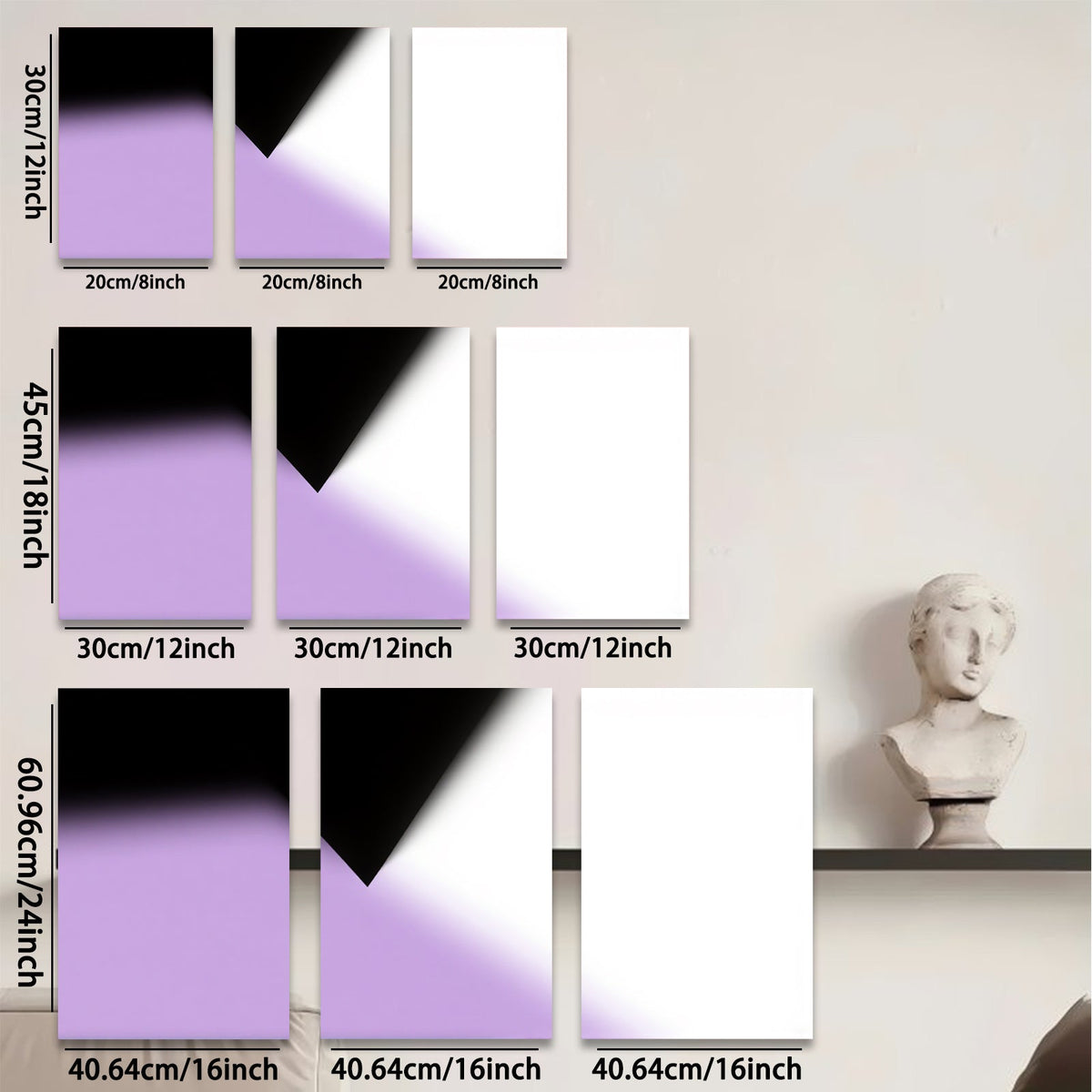 2D flat 1pc abstract violet gradient wall art modern minimalist canvas print for living room bedroom office decor farmhouse style large size statement piece gallery wrapped ready to hang