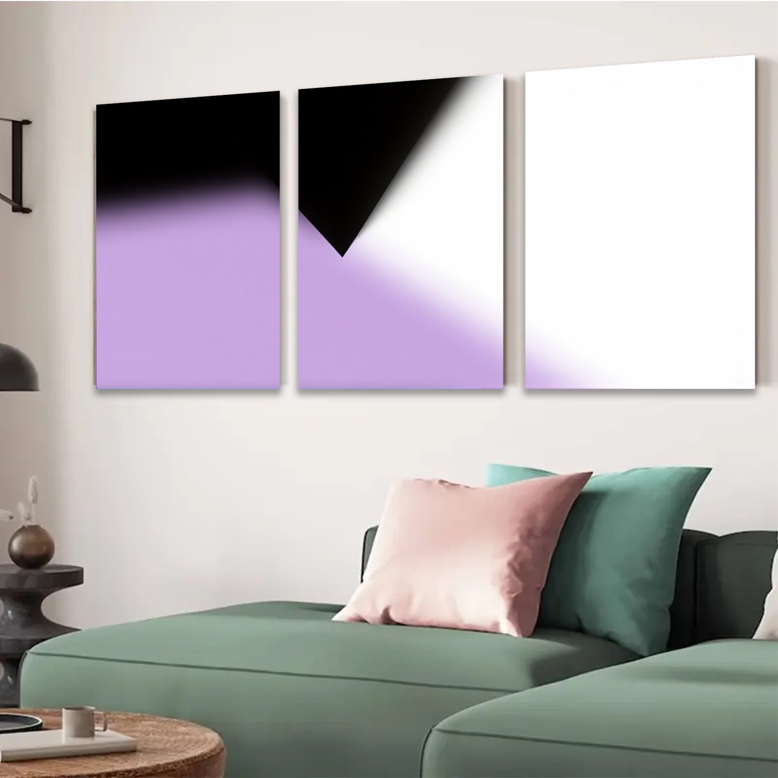 2D flat 1pc abstract violet gradient wall art modern minimalist canvas print for living room bedroom office decor farmhouse style large size statement piece gallery wrapped ready to hang