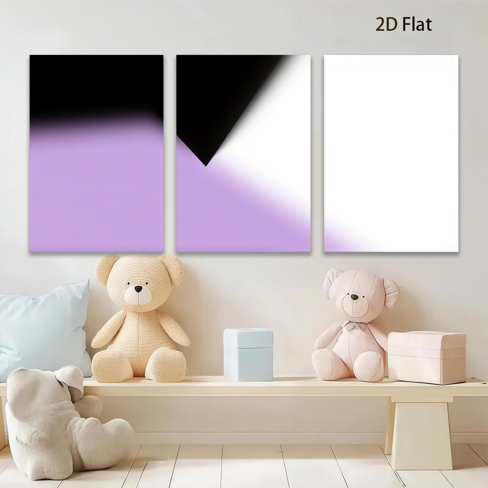 2D flat 1pc abstract violet gradient wall art modern minimalist canvas print for living room bedroom office decor farmhouse style large size statement piece gallery wrapped ready to hang