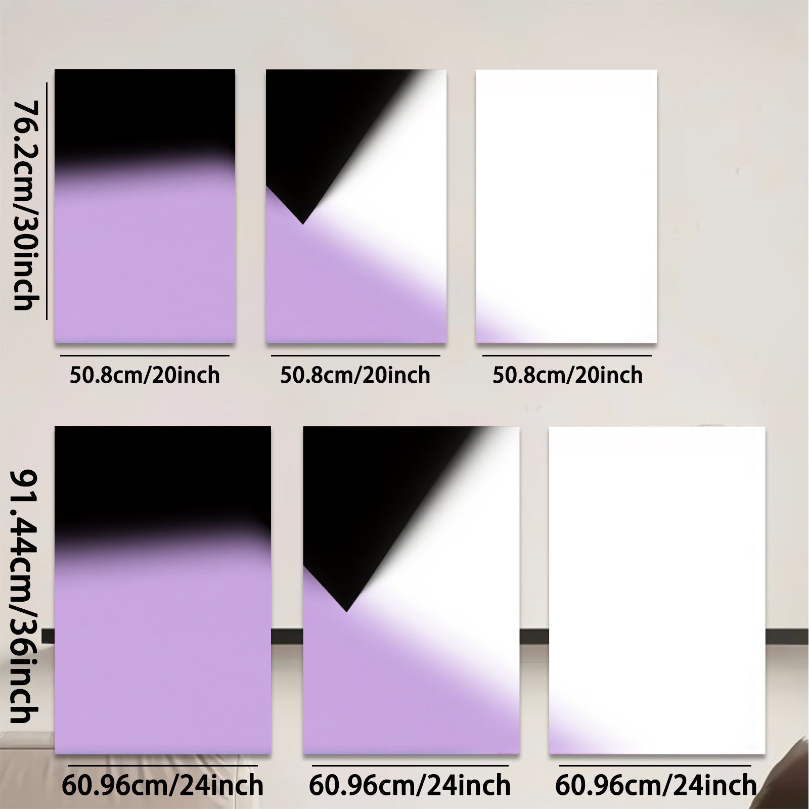 2D flat 1pc abstract violet gradient wall art modern minimalist canvas print for living room bedroom office decor farmhouse style large size statement piece gallery wrapped ready to hang