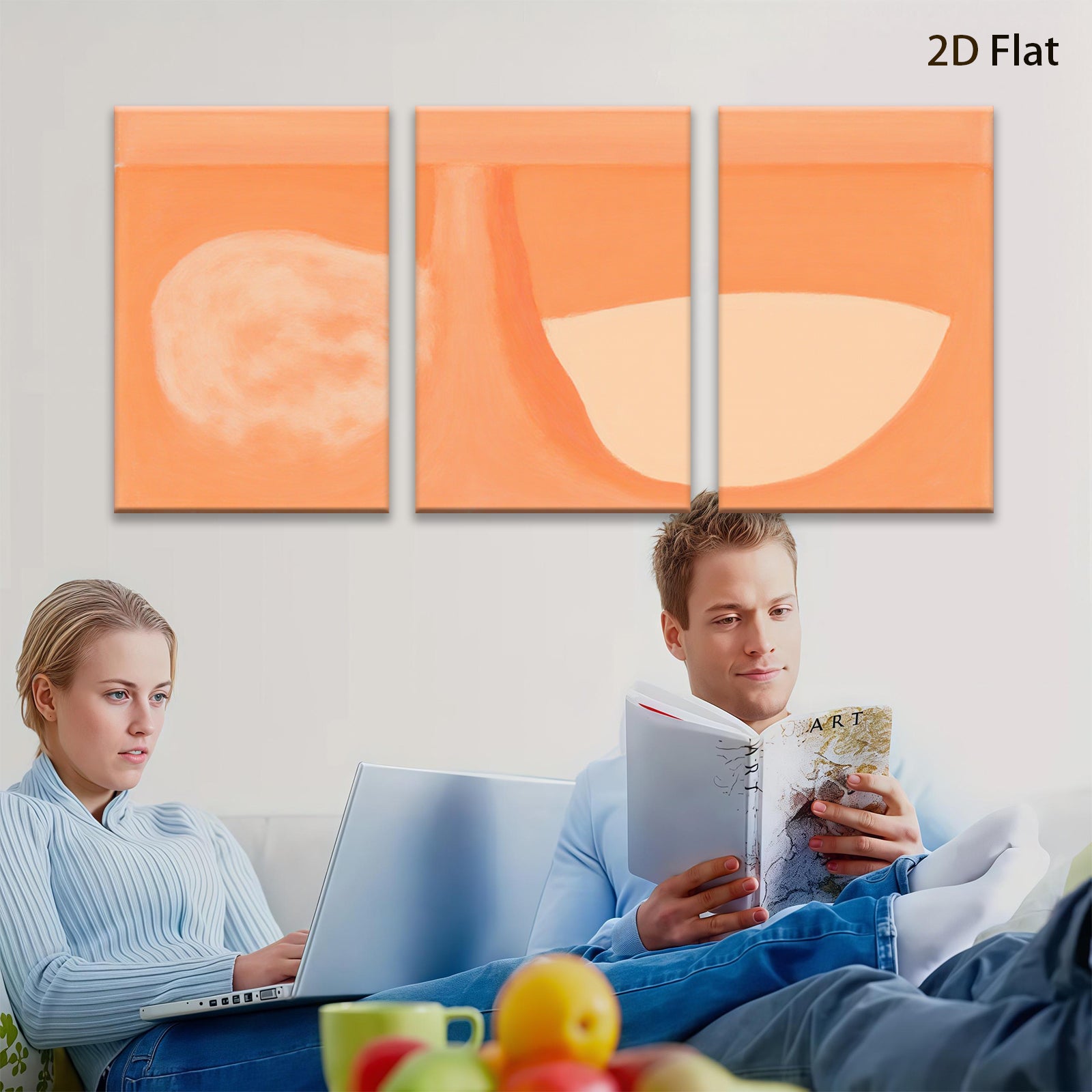 2D flat 1pc abstract warm tone still life modern minimalist wall art canvas prints for living room bedroom home decor farmhouse style gallery wrapped