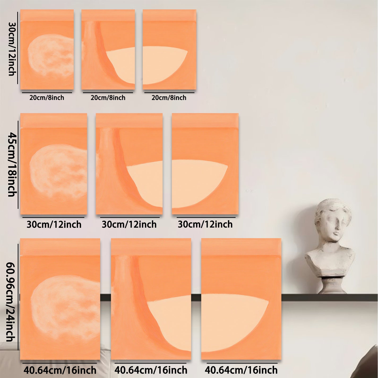 2D flat 1pc abstract warm tone still life modern minimalist wall art canvas prints for living room bedroom home decor farmhouse style gallery wrapped