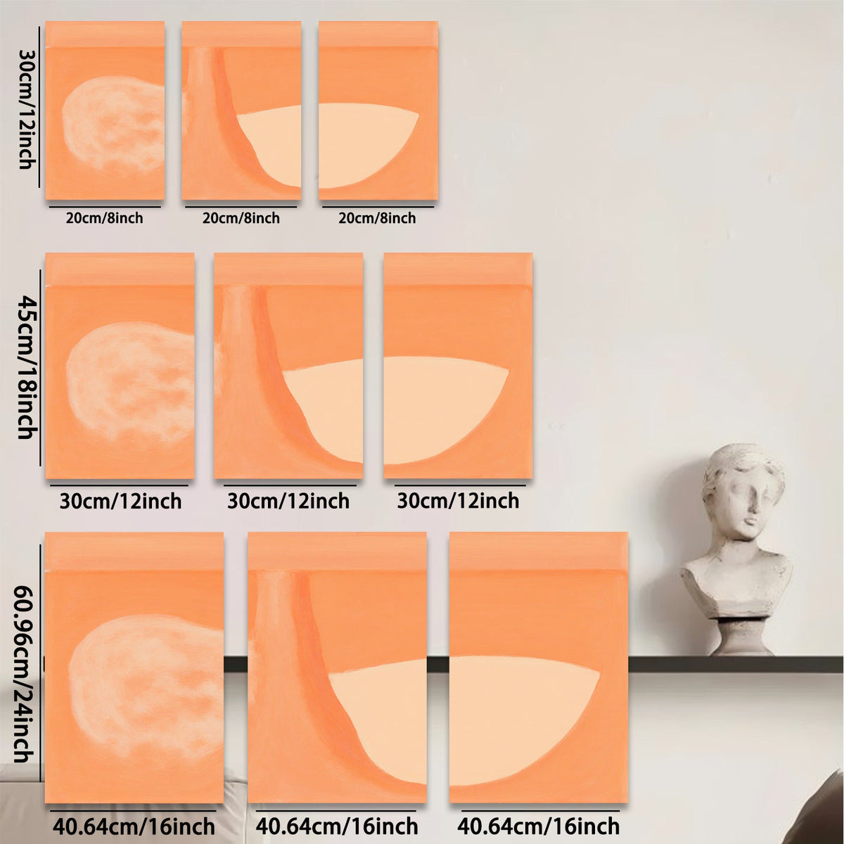 2D flat 1pc abstract warm tone still life modern minimalist wall art canvas prints for living room bedroom home decor farmhouse style gallery wrapped