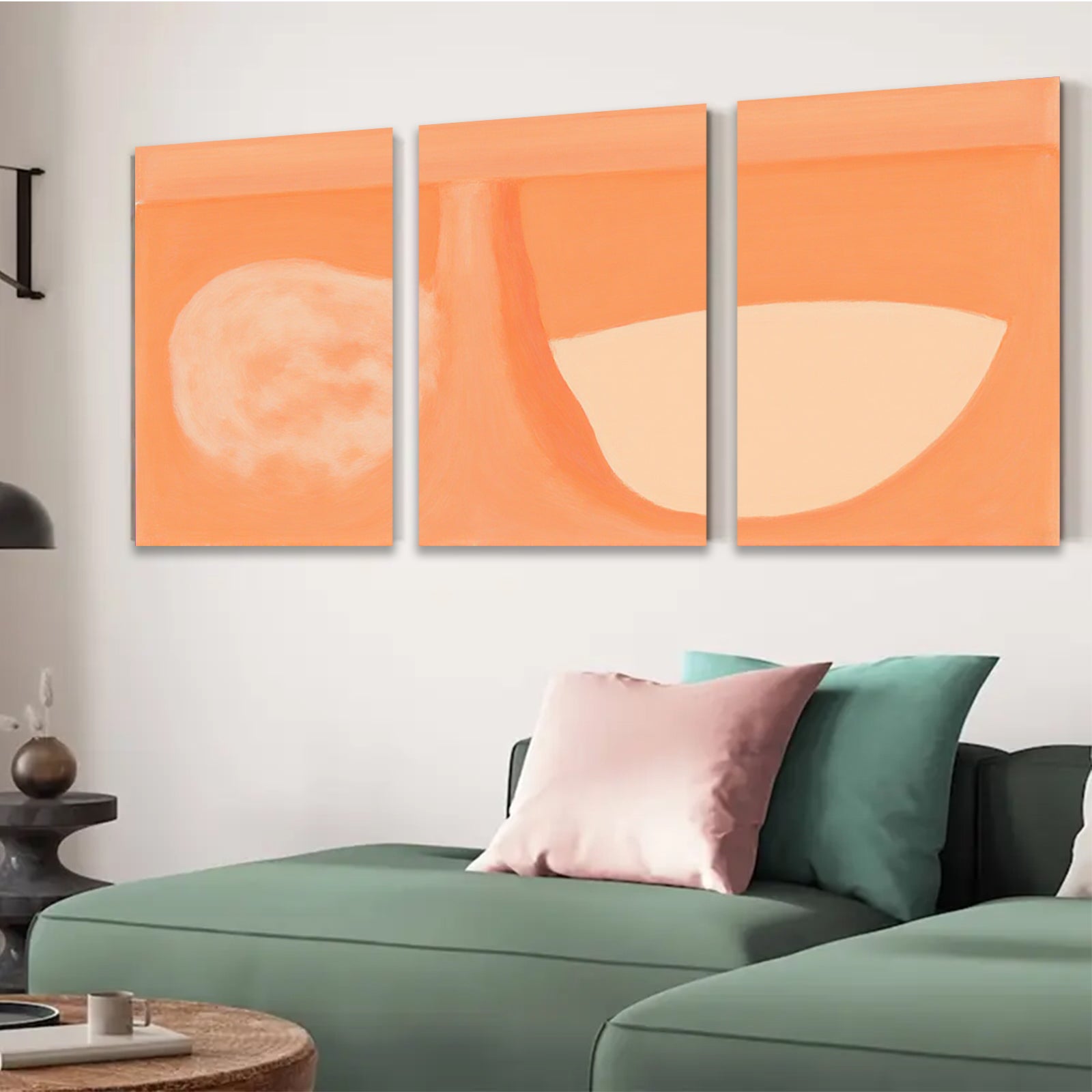 2D flat 1pc abstract warm tone still life modern minimalist wall art canvas prints for living room bedroom home decor farmhouse style gallery wrapped