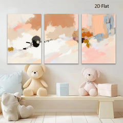 2D flat 1pc abstract warm tones flowing shapes modern wall art bedroom living room gallery wrapped canvas farmhouse minimalist style