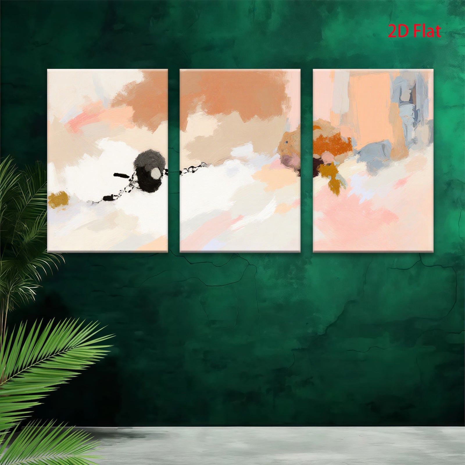 2D flat 1pc abstract warm tones flowing shapes modern wall art bedroom living room gallery wrapped canvas farmhouse minimalist style