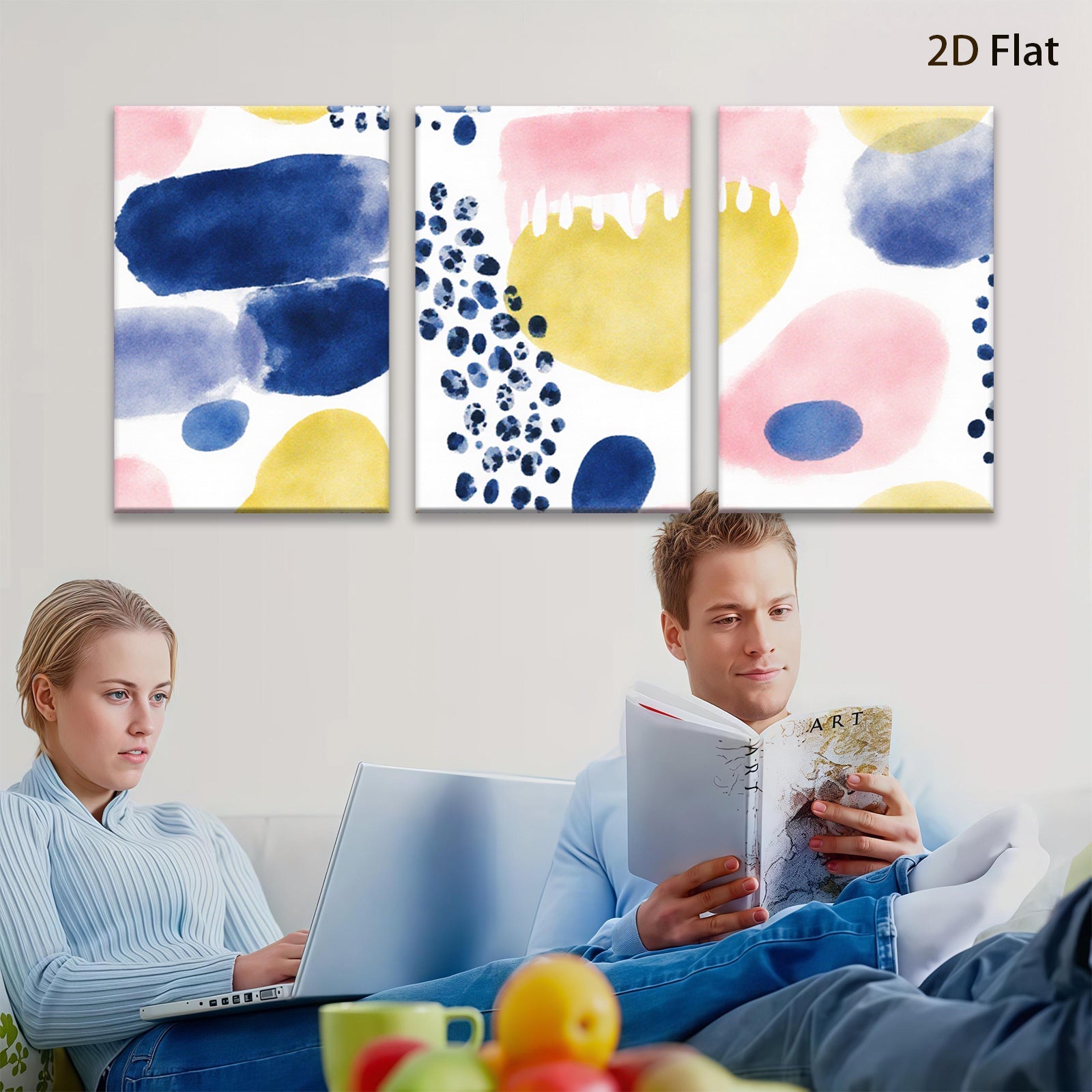 2D flat 1pc abstract watercolor shapes modern art gallery wall decor living room bedroom farmhouse style canvas prints