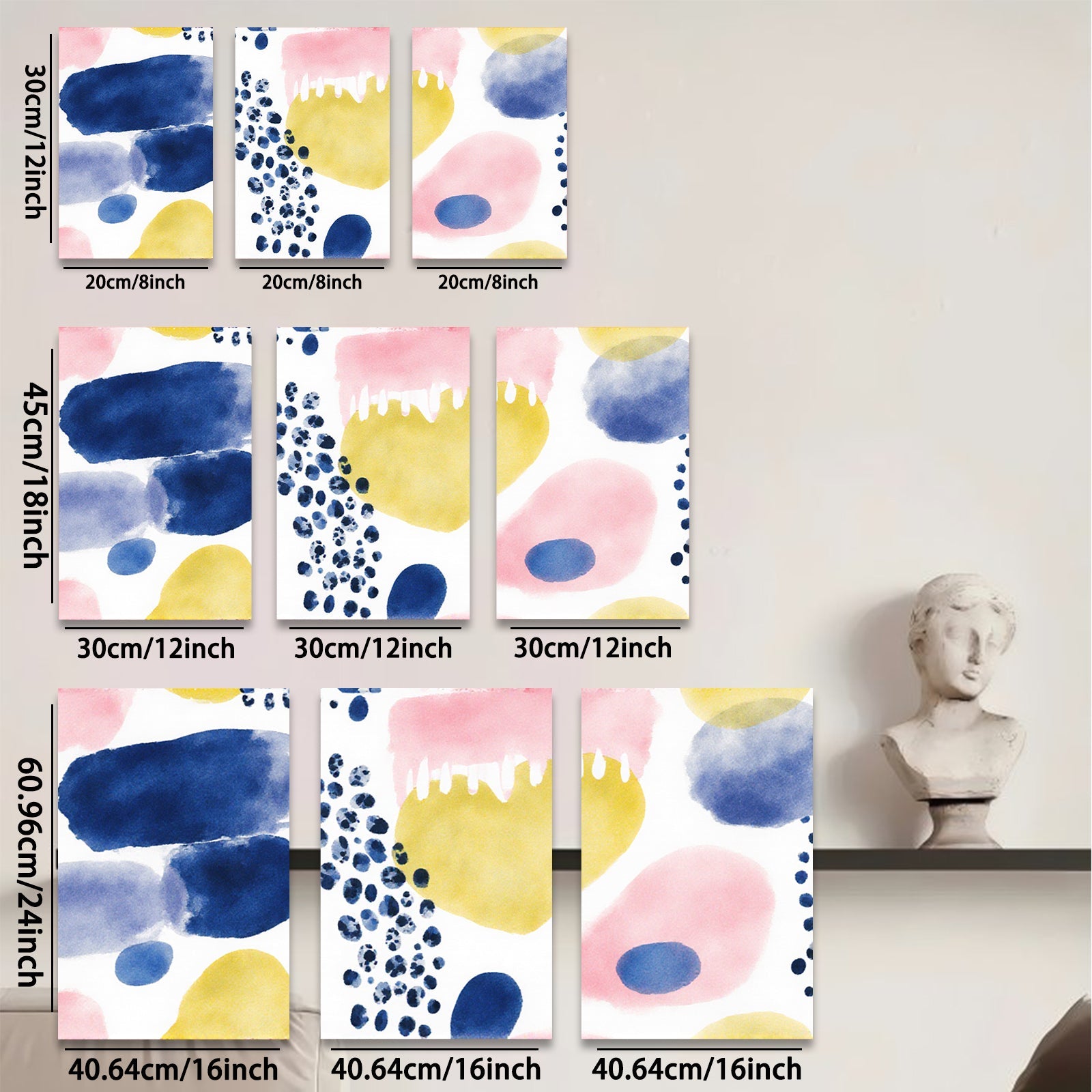 2D flat 1pc abstract watercolor shapes modern art gallery wall decor living room bedroom farmhouse style canvas prints