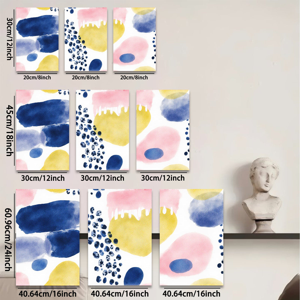 2D flat 1pc abstract watercolor shapes modern art gallery wall decor living room bedroom farmhouse style canvas prints