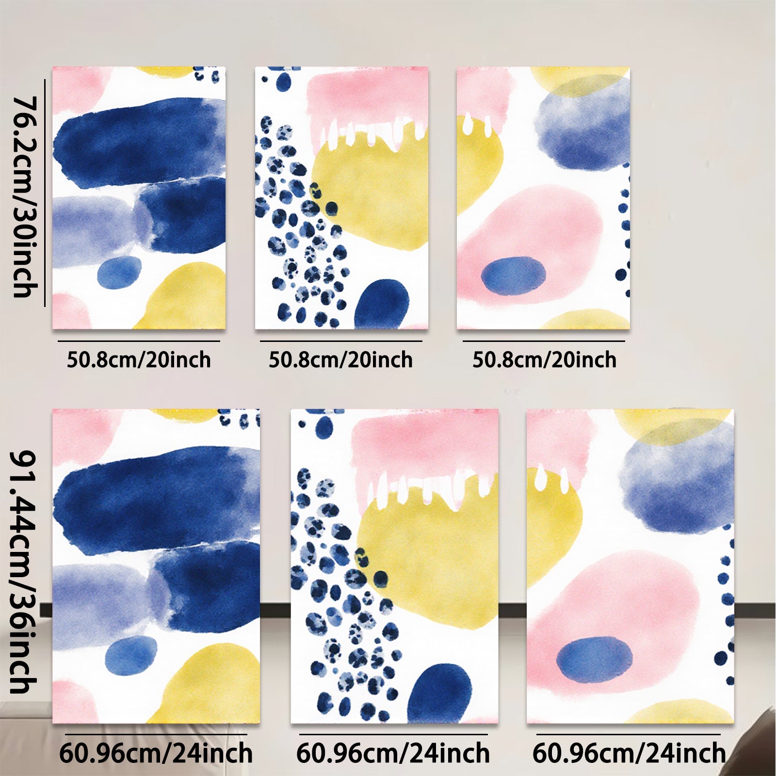 2D flat 1pc abstract watercolor shapes modern art gallery wall decor living room bedroom farmhouse style canvas prints