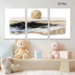 2D flat 1pc abstract wave canvas wall art modern farmhouse decor living room bedroom dining room gallery wrapped ready to hang