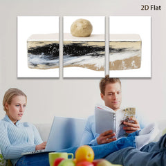 2D flat 1pc abstract wave canvas wall art modern farmhouse decor living room bedroom dining room gallery wrapped ready to hang
