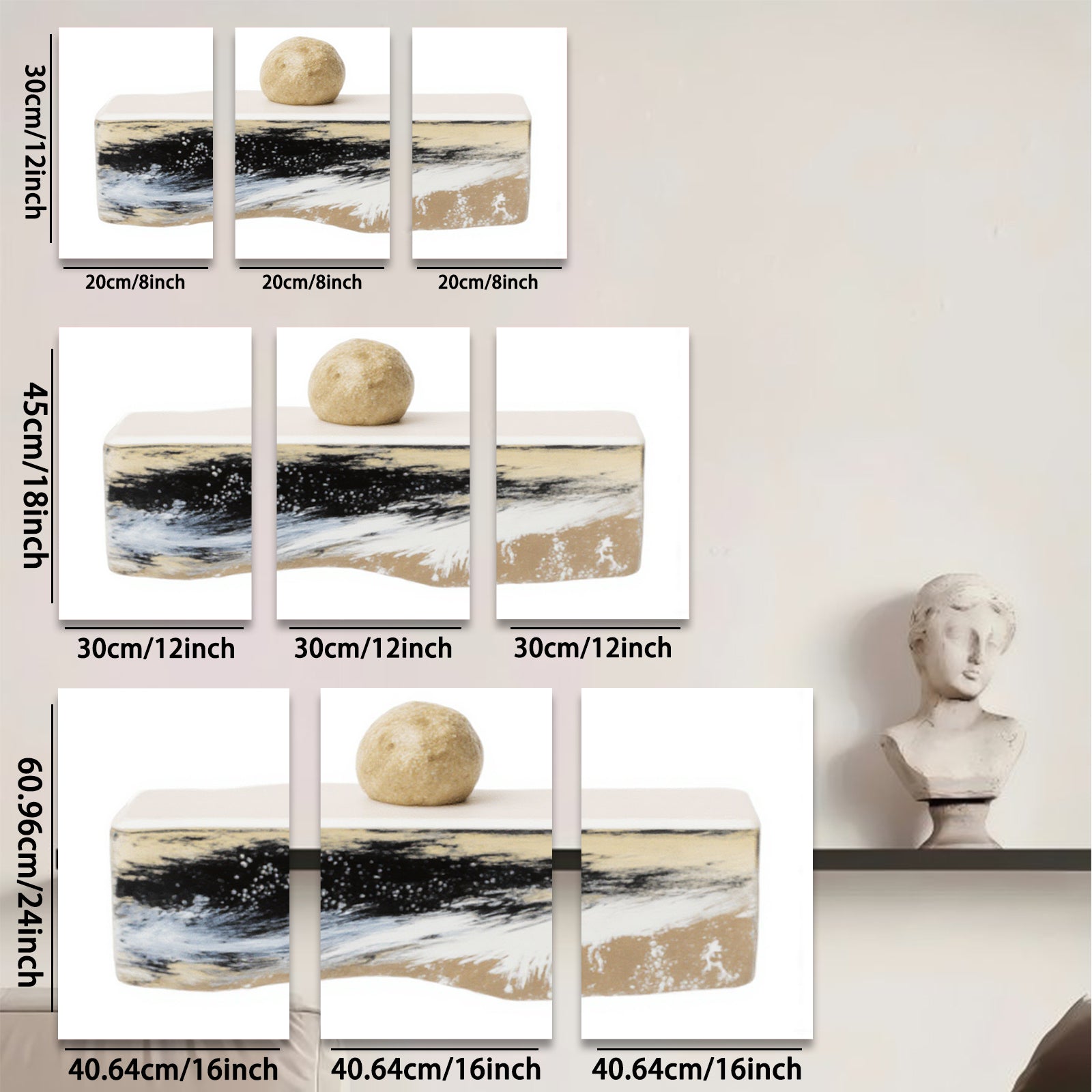 2D flat 1pc abstract wave canvas wall art modern farmhouse decor living room bedroom dining room gallery wrapped ready to hang