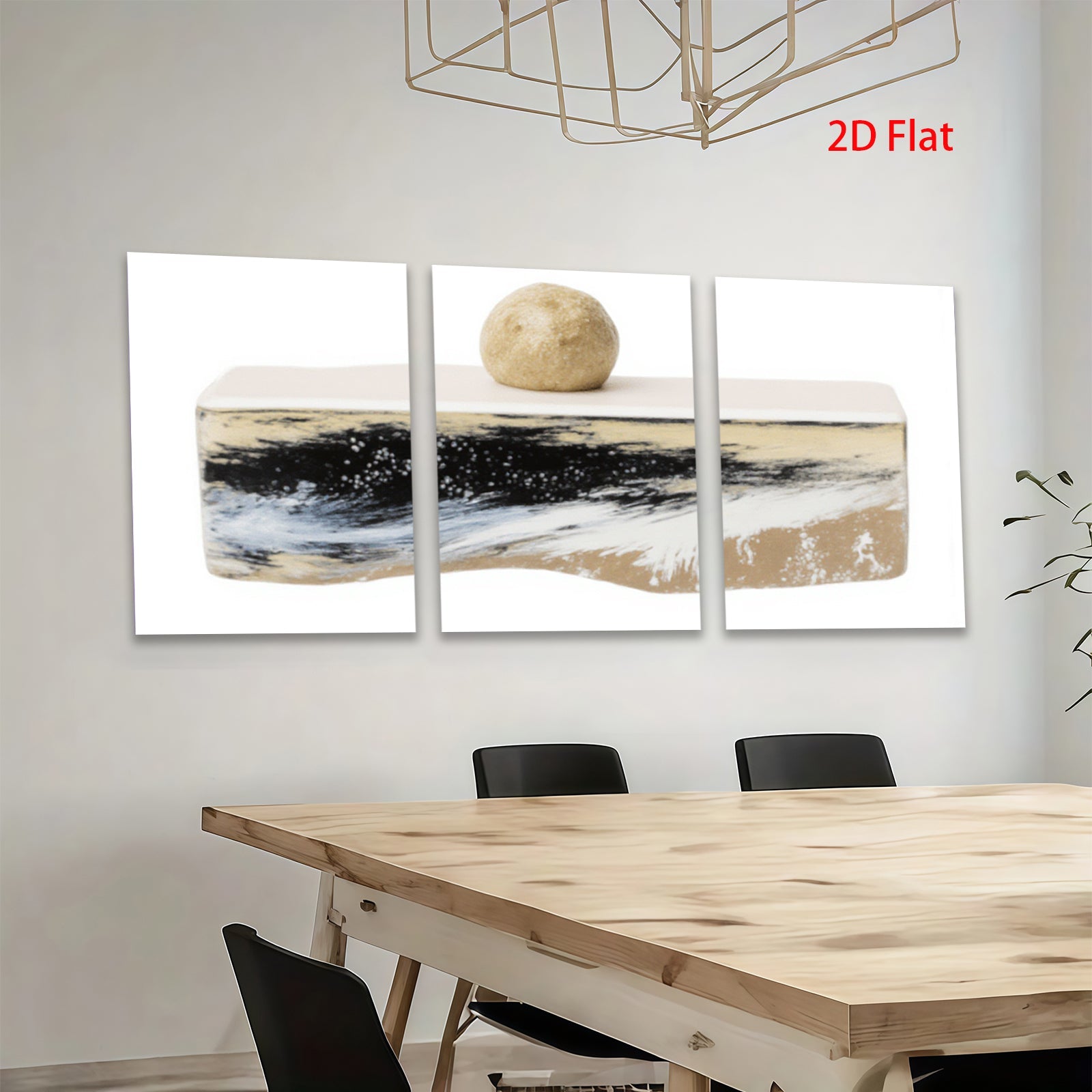 2D flat 1pc abstract wave canvas wall art modern farmhouse decor living room bedroom dining room gallery wrapped ready to hang
