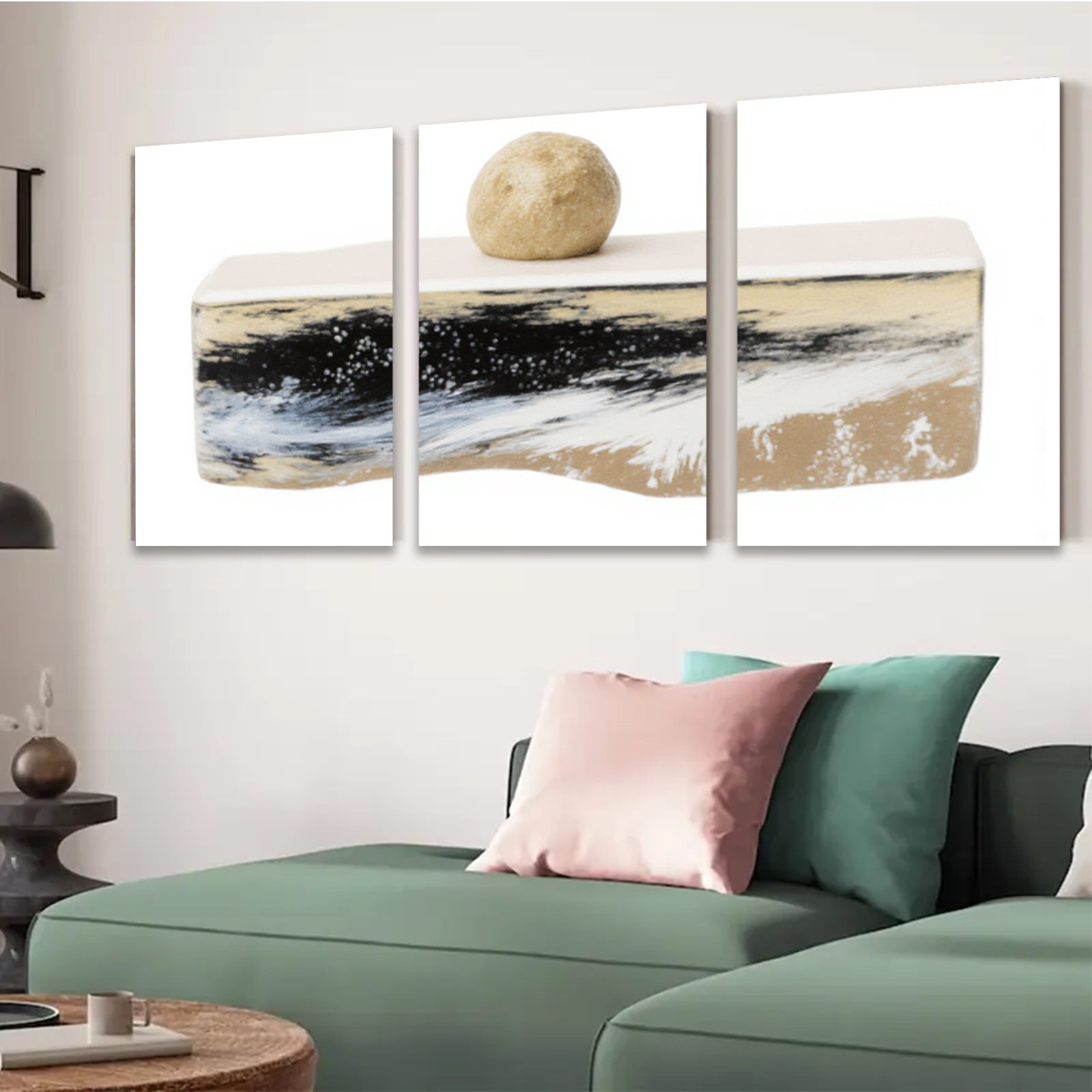 2D flat 1pc abstract wave canvas wall art modern farmhouse decor living room bedroom dining room gallery wrapped ready to hang