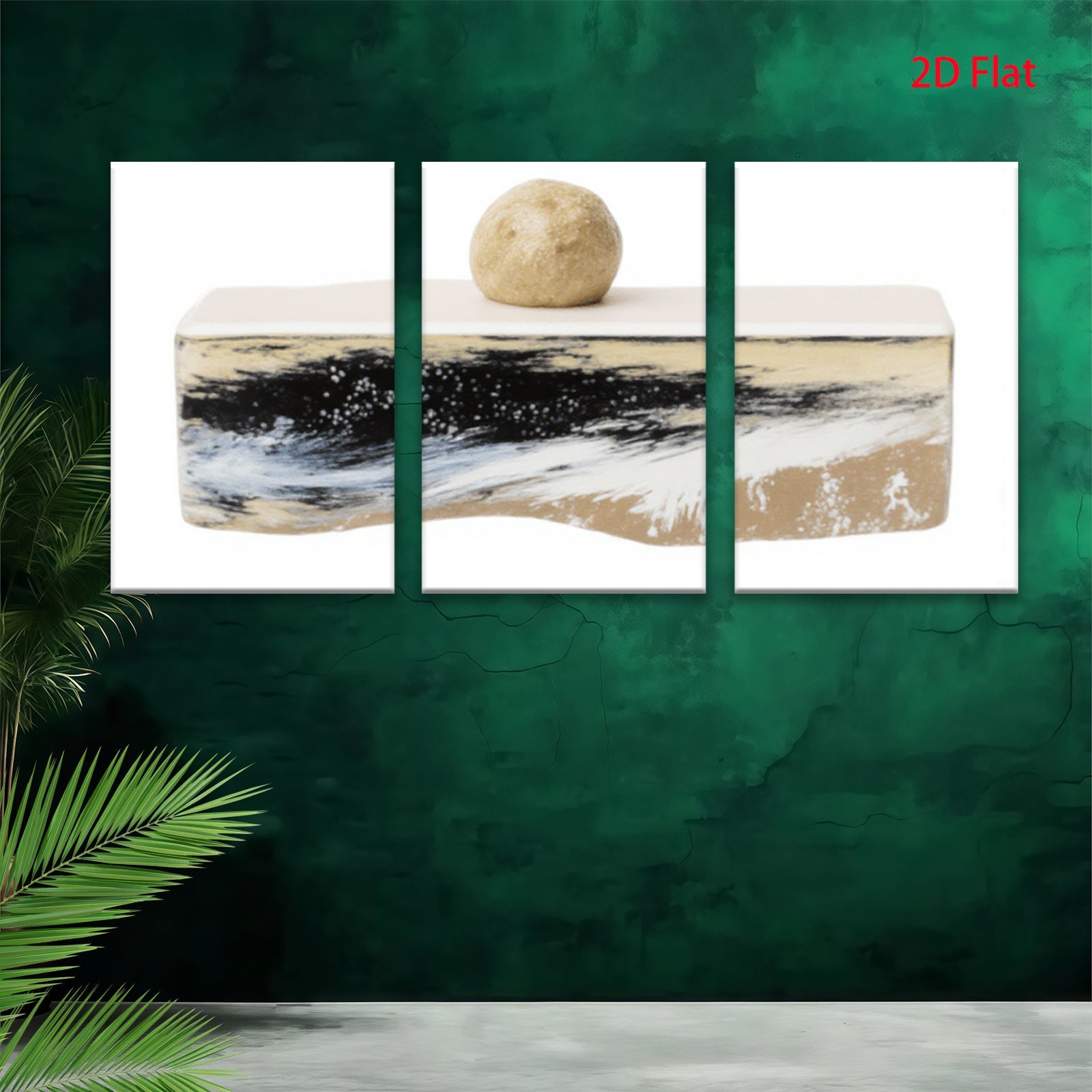 2D flat 1pc abstract wave canvas wall art modern farmhouse decor living room bedroom dining room gallery wrapped ready to hang