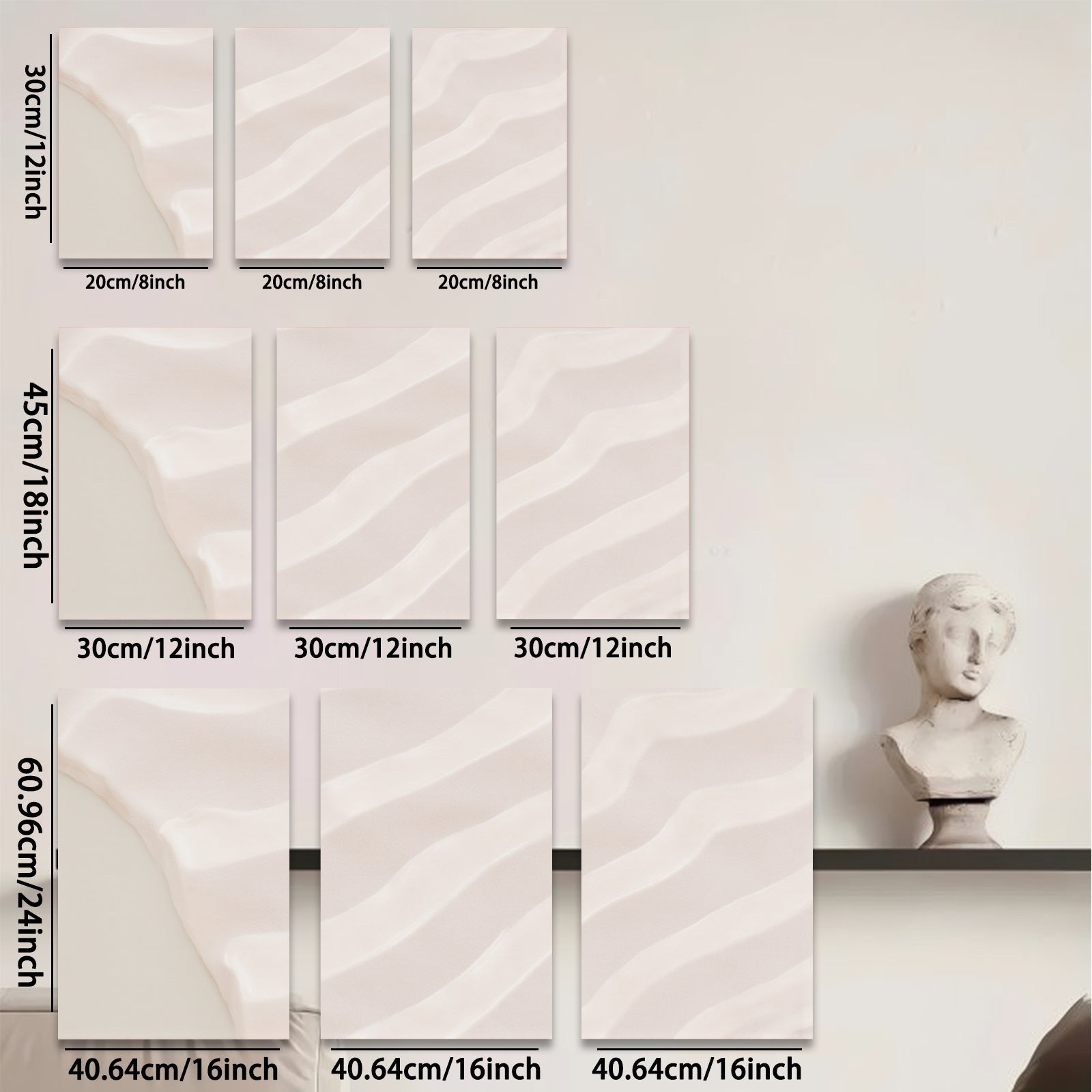 2D flat 1pc abstract wave lines modern wall art canvas prints for living room bedroom home decor farmhouse style gallery wrapped ready to hang