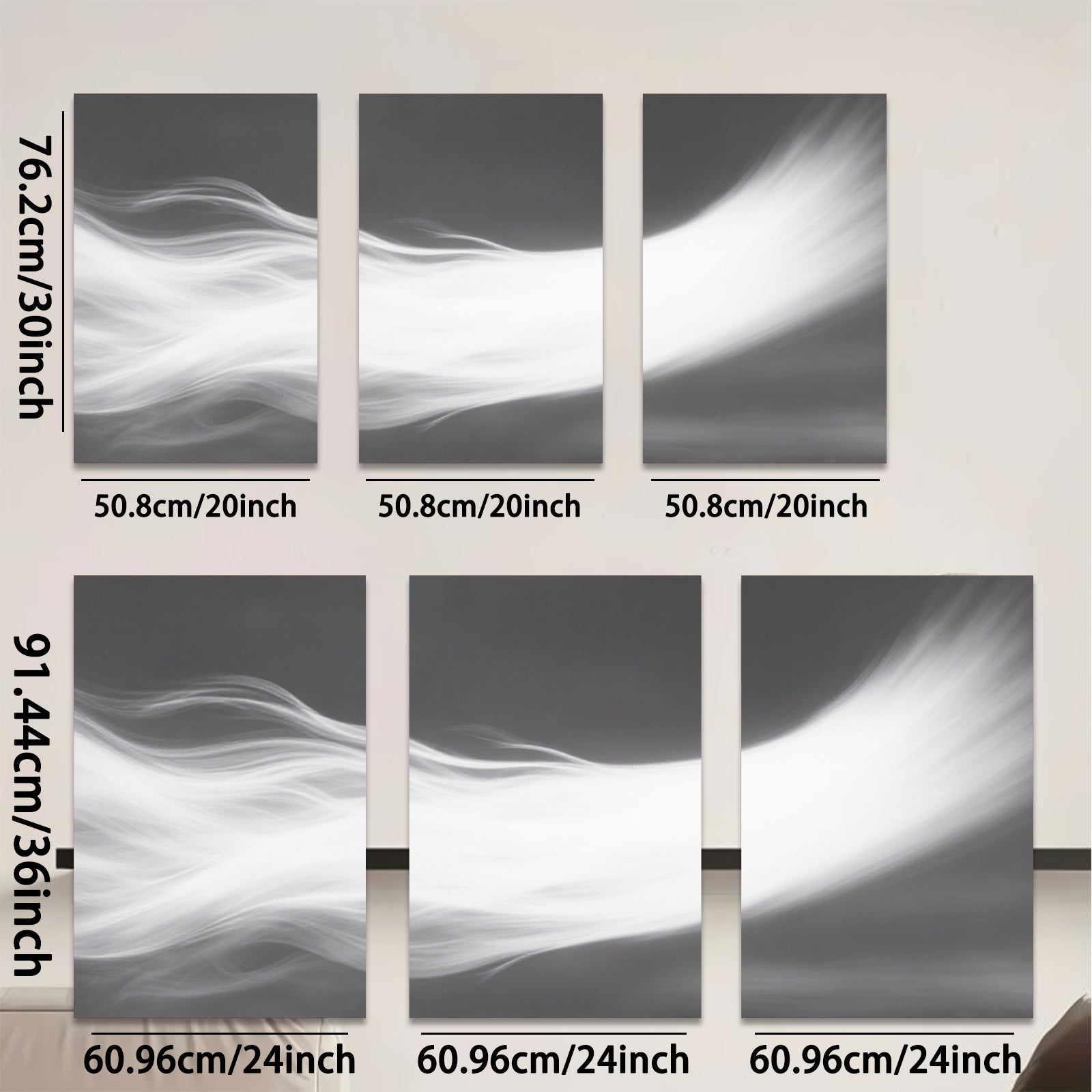 2D flat 1pc abstract white swirls modern wall art for living room bedroom home decor farmhouse style gallery wrapped canvas prints cozy vibes
