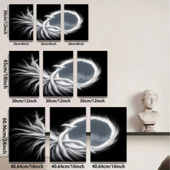 2D flat 1pc abstract white swirls modern wall art for living room bedroom home decor farmhouse style gallery wrapped canvas prints ready to hang large size