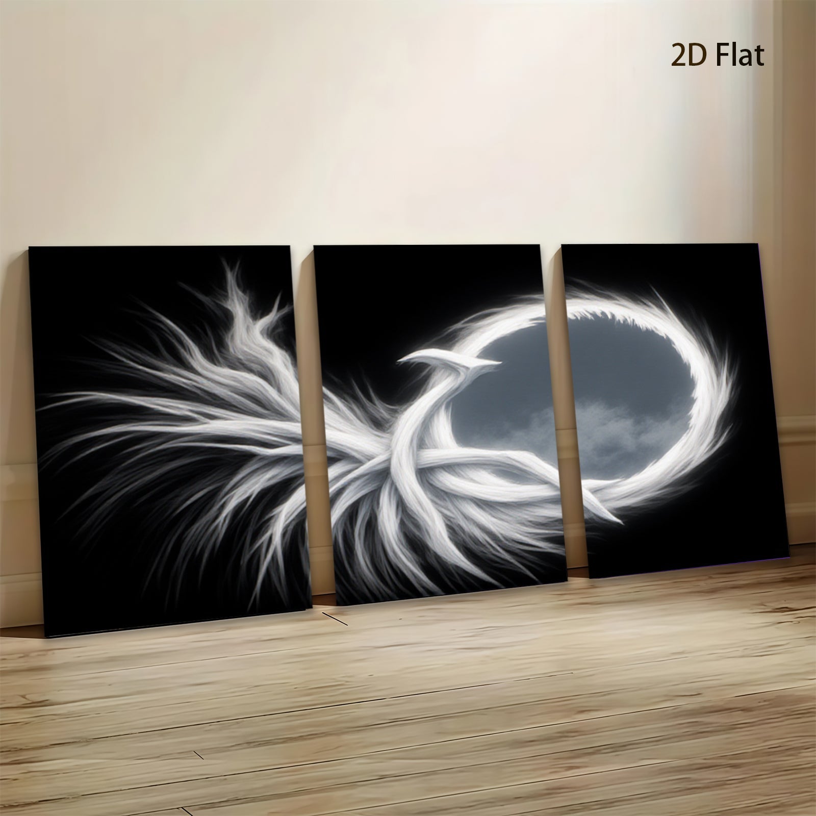 2D flat 1pc abstract white swirls modern wall art for living room bedroom home decor farmhouse style gallery wrapped canvas prints ready to hang large size