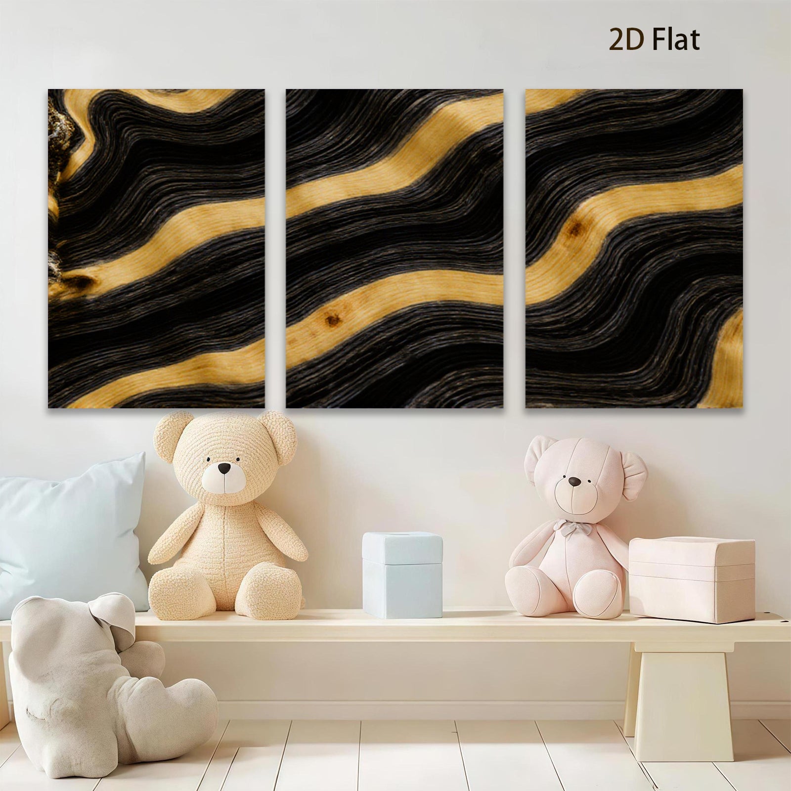 2D flat 1pc abstract wood grain texture wall art modern farmhouse living room bedroom decor gallery wrapped canvas prints coastal style large size statement piece