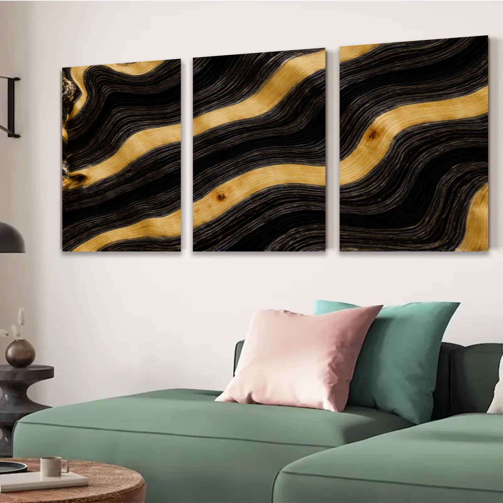 2D flat 1pc abstract wood grain texture wall art modern farmhouse living room bedroom decor gallery wrapped canvas prints coastal style large size statement piece
